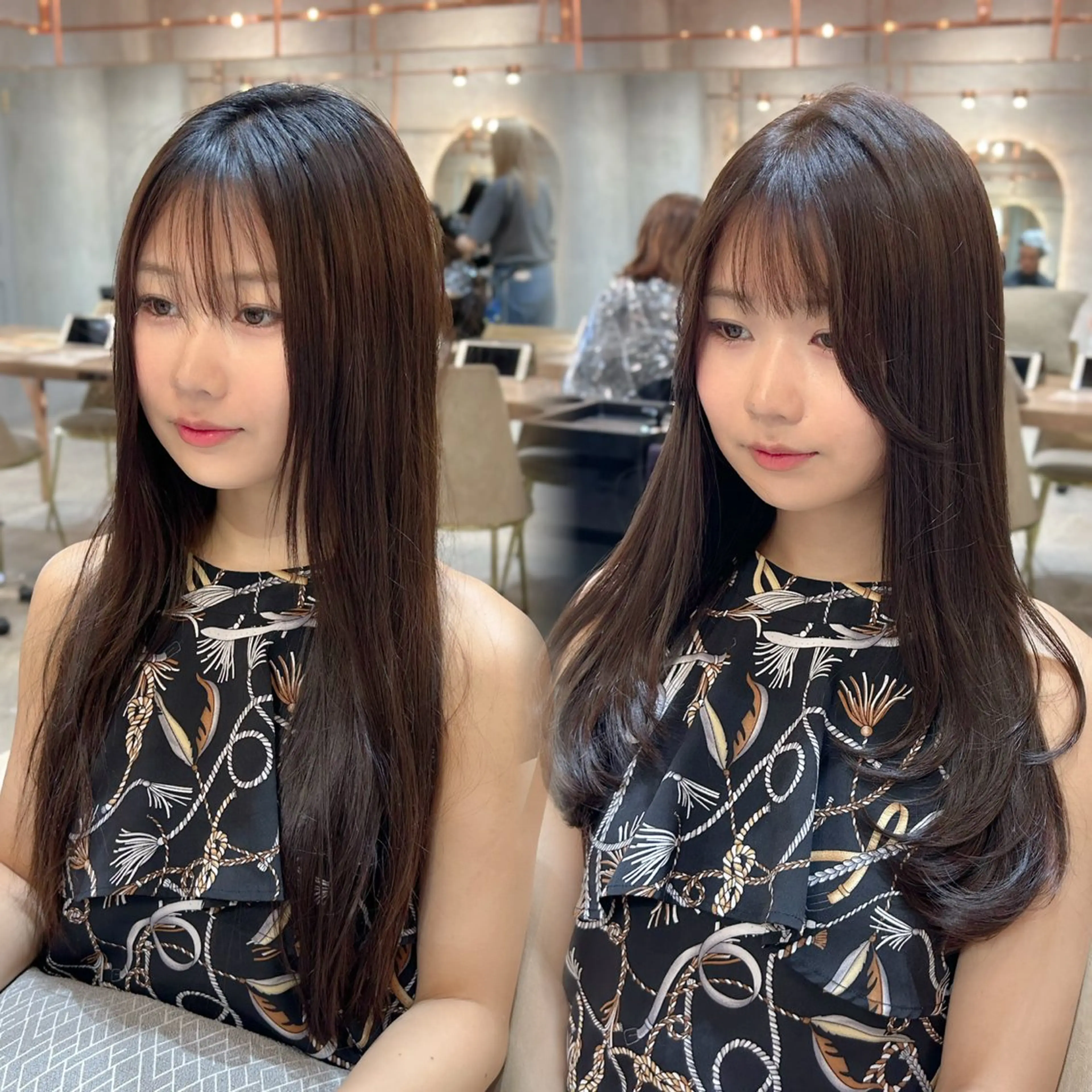 ロング レイヤーカット ハッシュカット/韓国 レイヤー/カハナのヘアスタイル