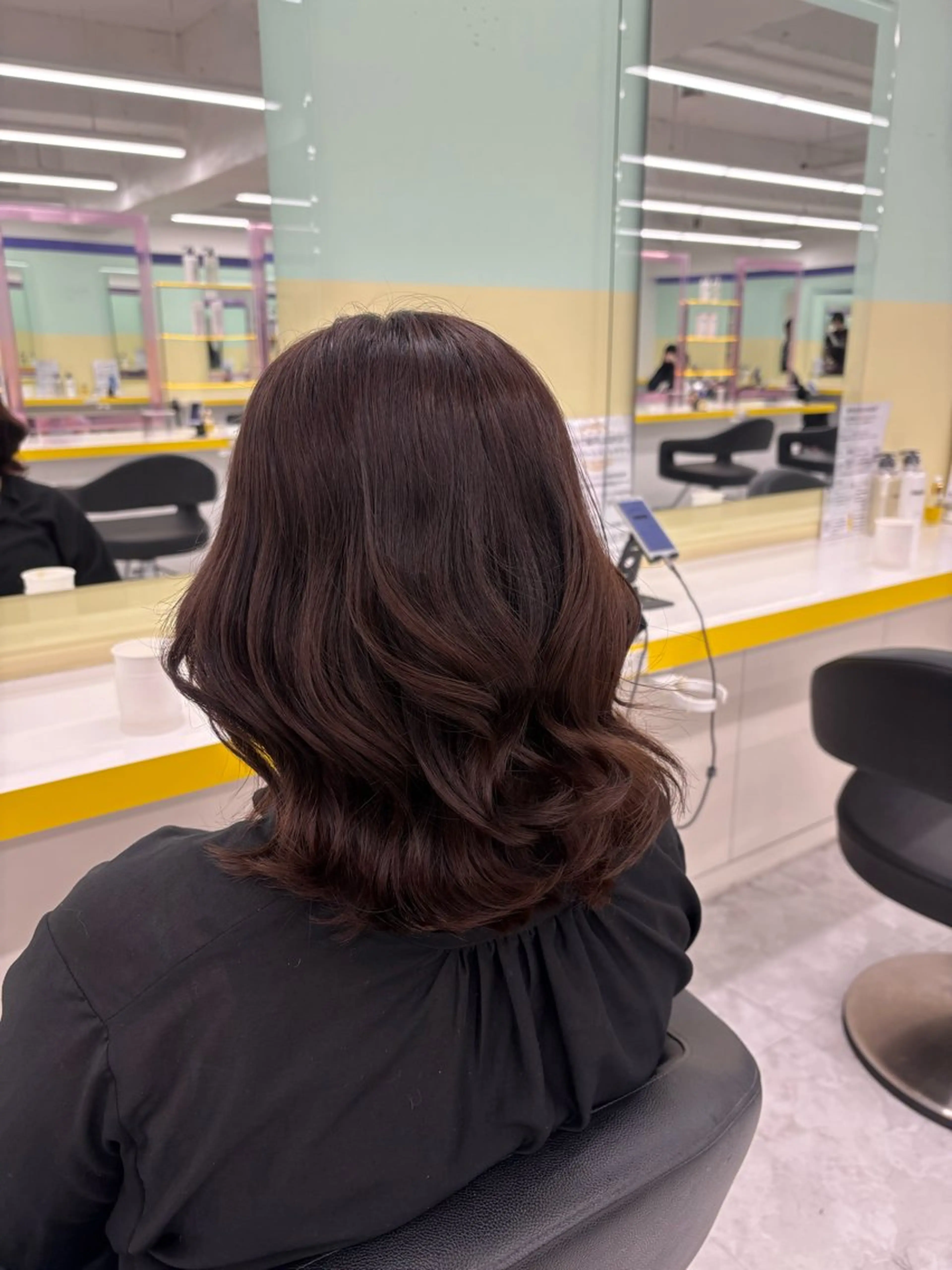 ミディアム カラー ベージュ×レイヤー 🤎横浜/miu🤎のヘアスタイル