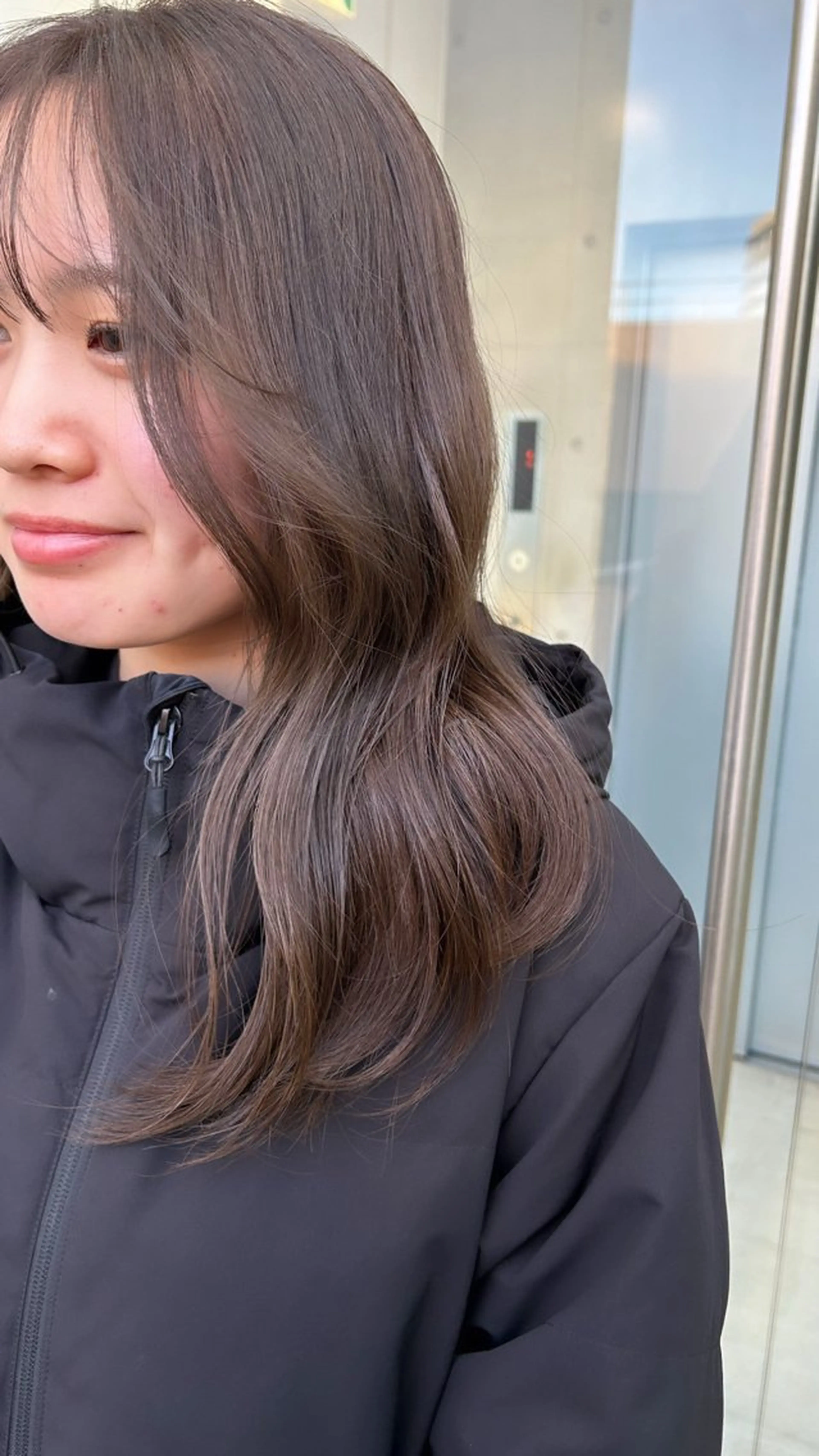 セミロング カラー パーマ ヘアカラー トリートメント レイヤー/グレージュ 髪質改善/コウスケのヘアスタイル