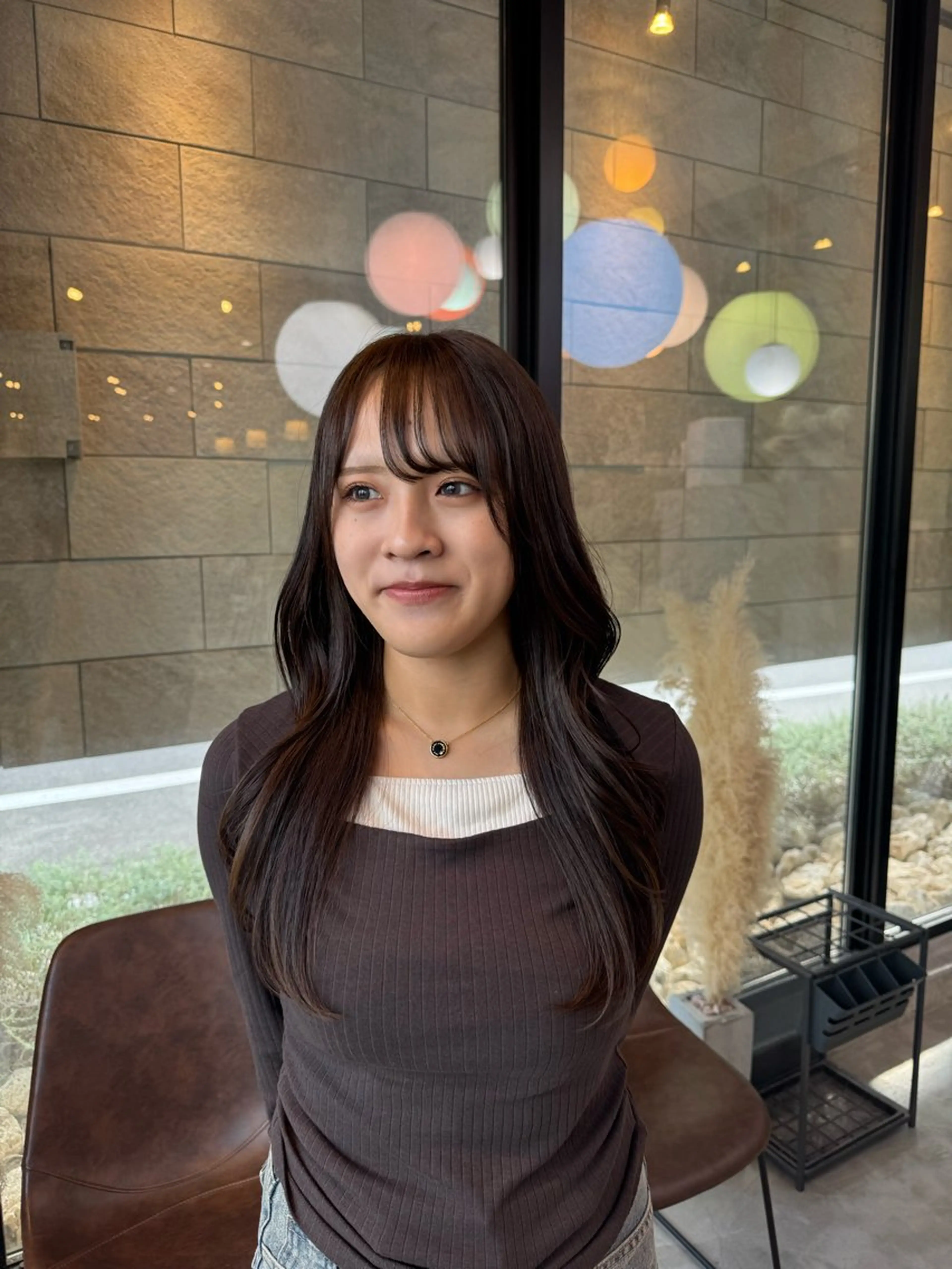 ロング カラー ブラウンカラー 透明感カラー レイヤーカット 山本 望華のヘアスタイル