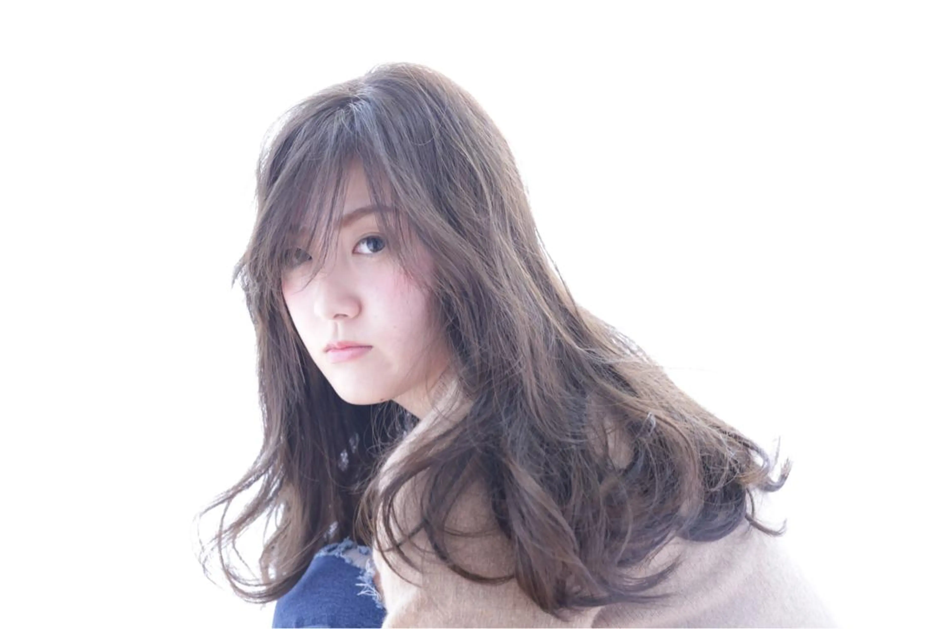 セミロング ロング カラー アッシュ 透明感カラー イルミナカラー オレンジ タジマ ヤスヒサのヘアスタイル