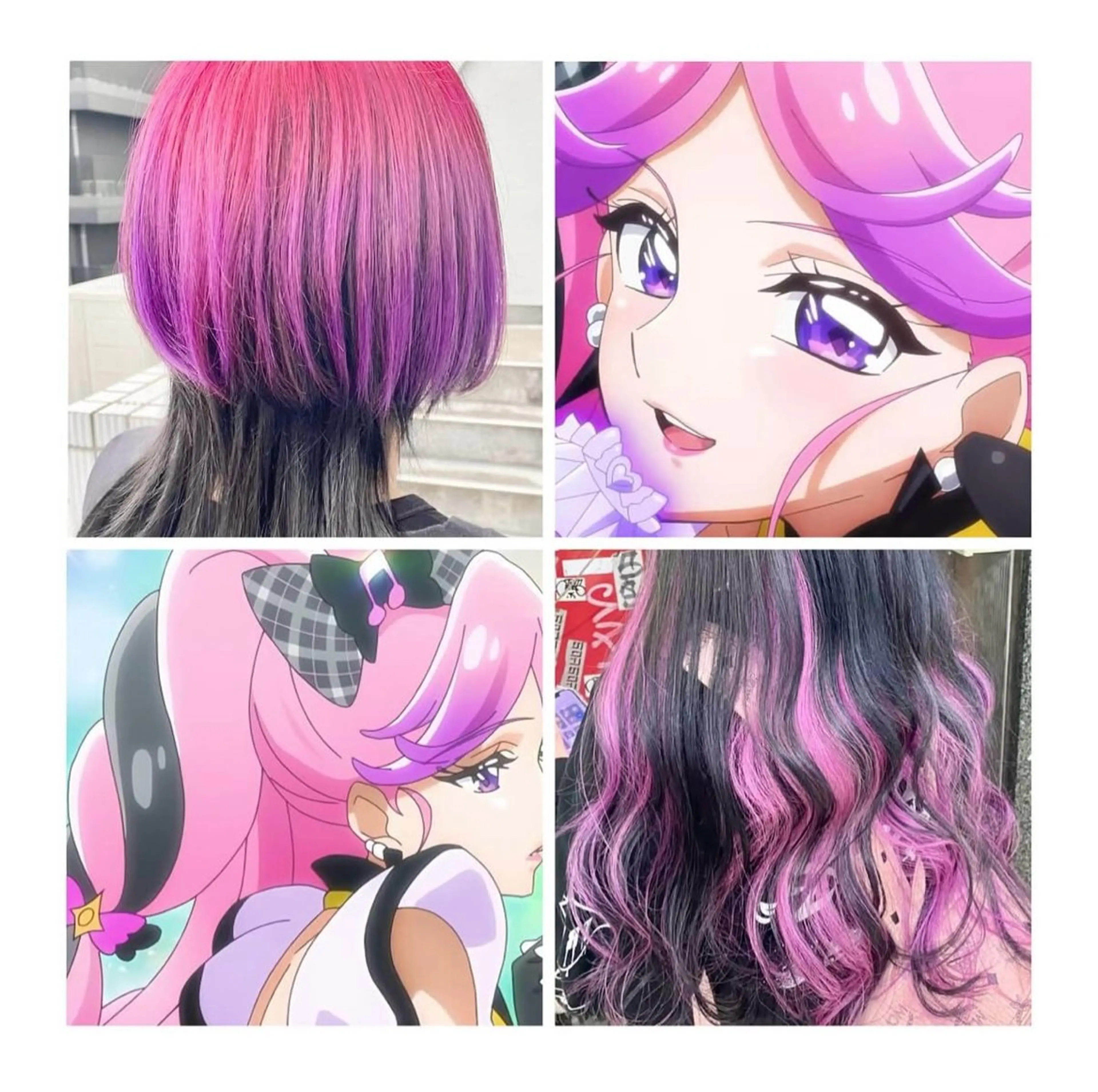 ミディアム カラー 黒髪 ピンクカラー ヘアカラー TSUNO🦖 派手髪/オタク美容師のヘアスタイル