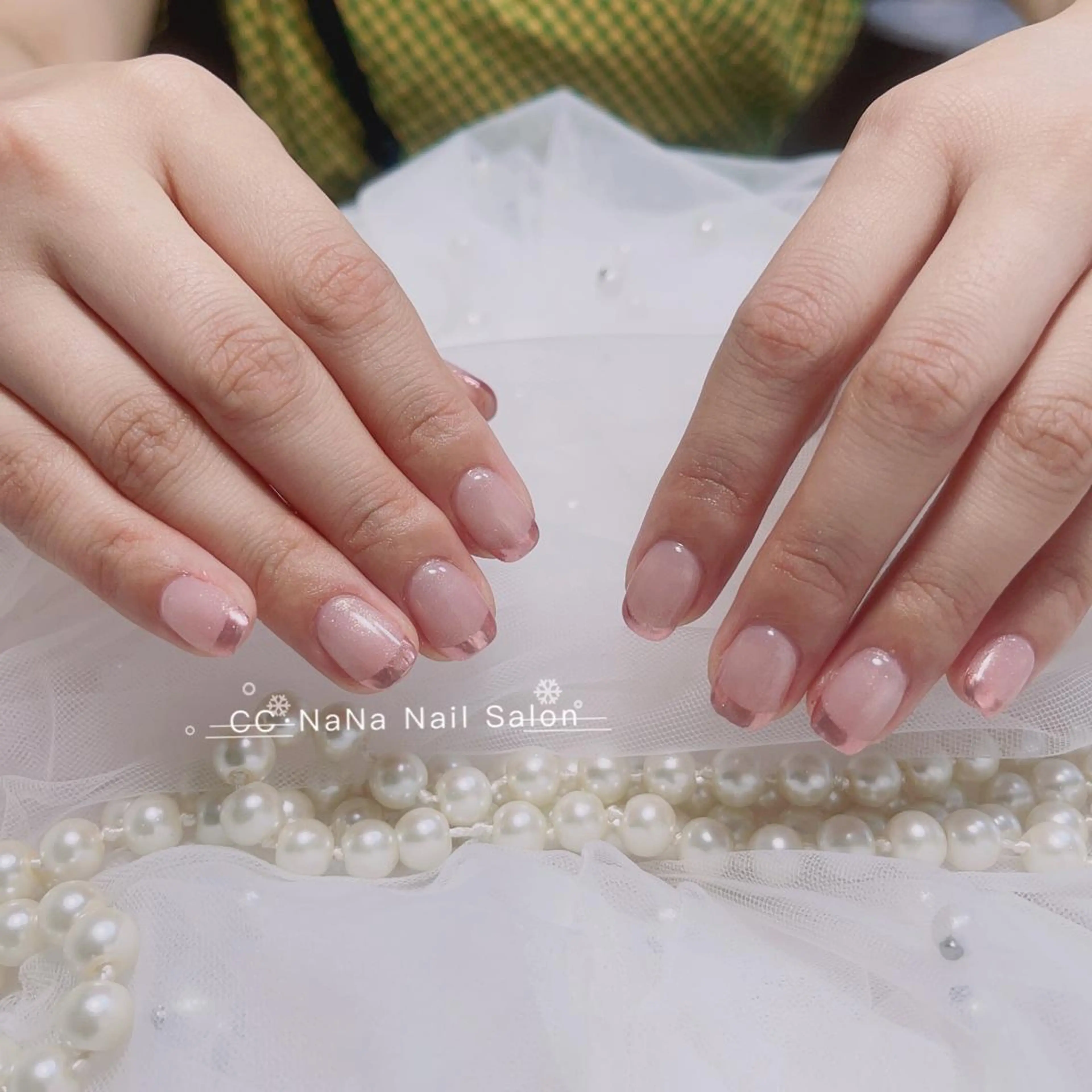 【初回オフ無料★ケア込み】✨ ミラーフレンチ🌙ミニモ限定価格✨色チェンジ可能✨時間内やり放題★厚み出し込みの写真