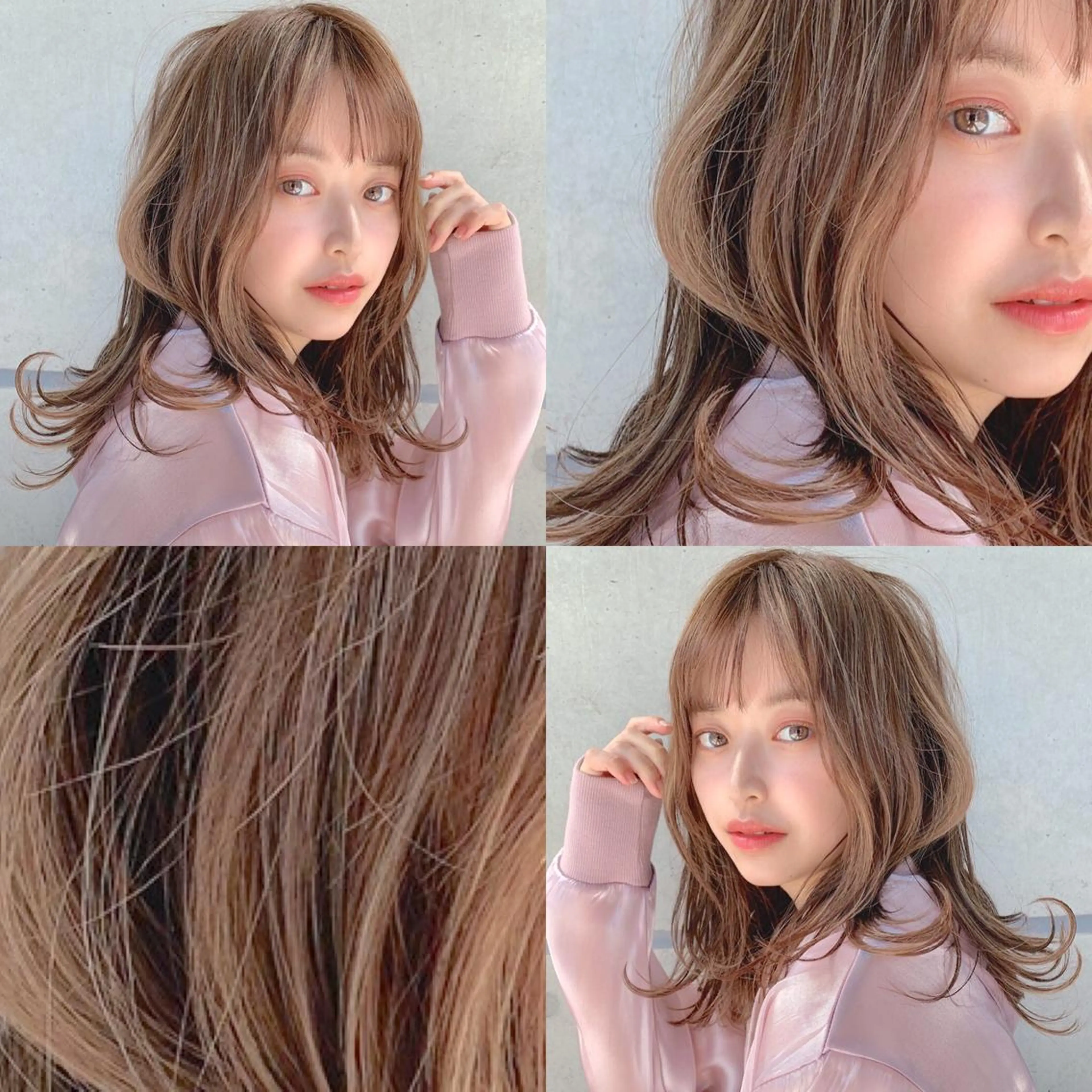 セミロング カラー カット ヘアカラー ハイトーン×レイヤー カットTAKUMIのヘアスタイル