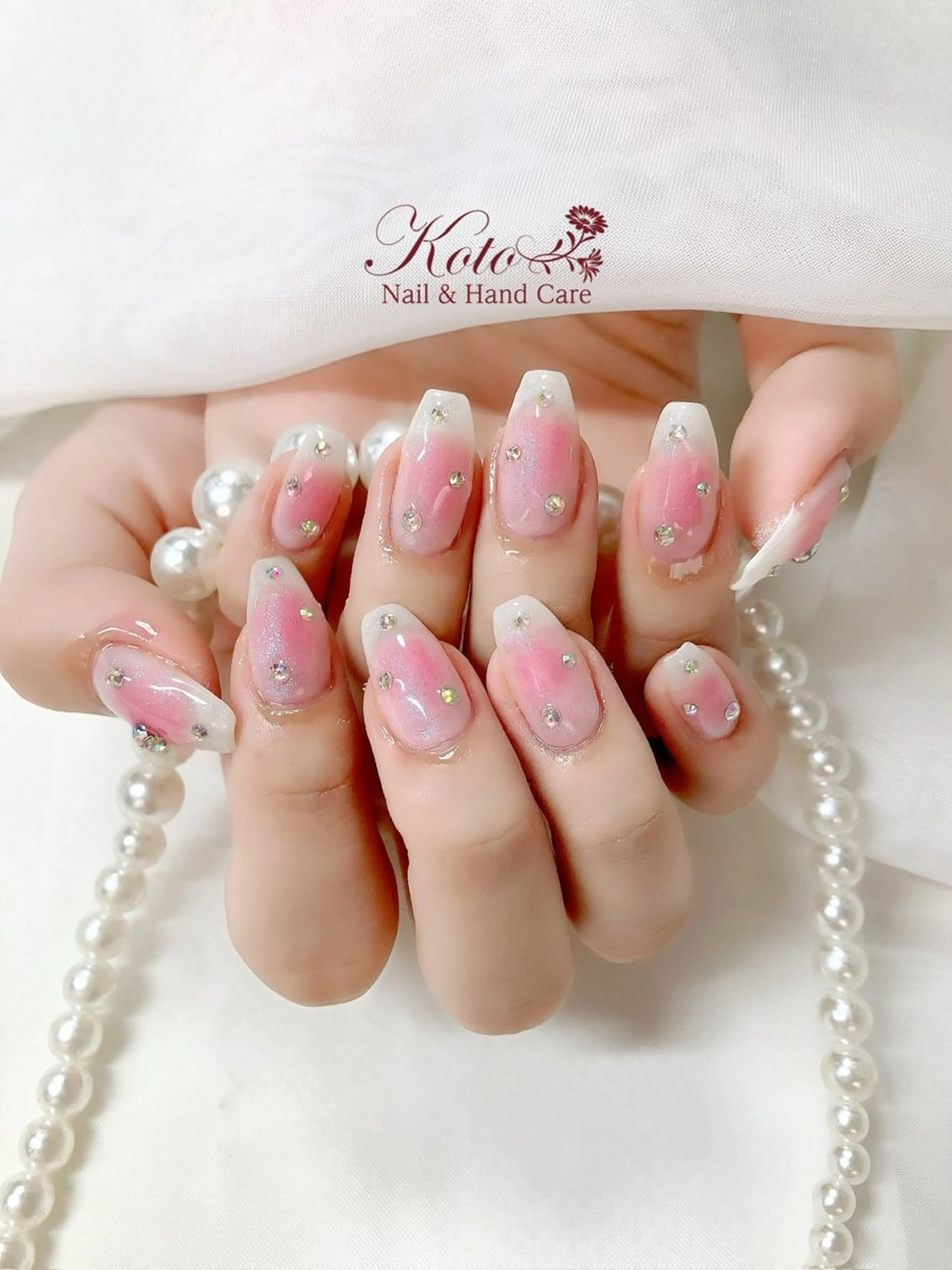 ネイル チークネイル 長さ出し ジェルネイル 持ち込み ニュアンスネイル Risa ネイルサロンKOTOのネイルデザイン