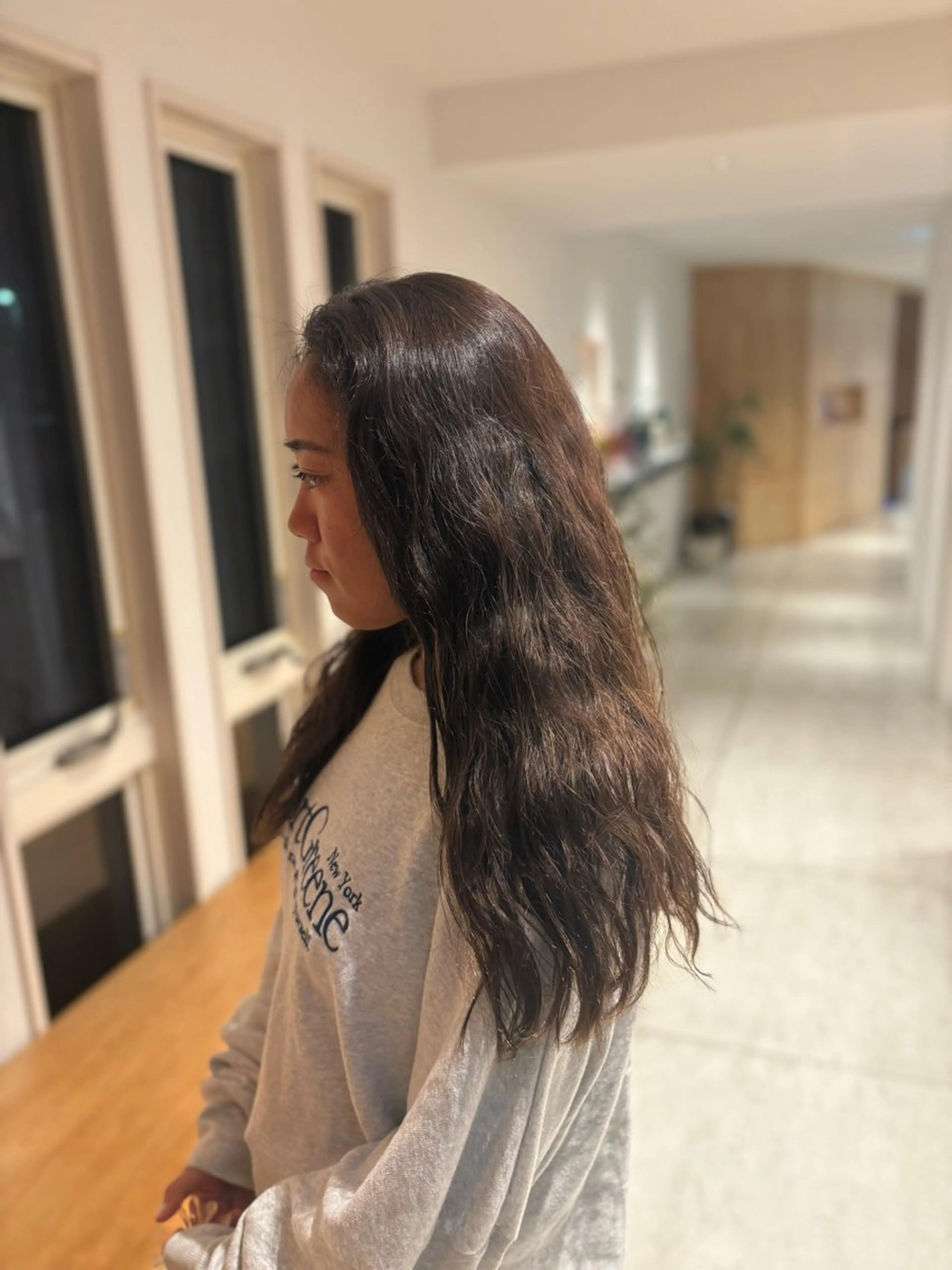 ロング パープルカラー ハイライト ヘアカラー パーマ/ ハイライト/志賀のヘアスタイル