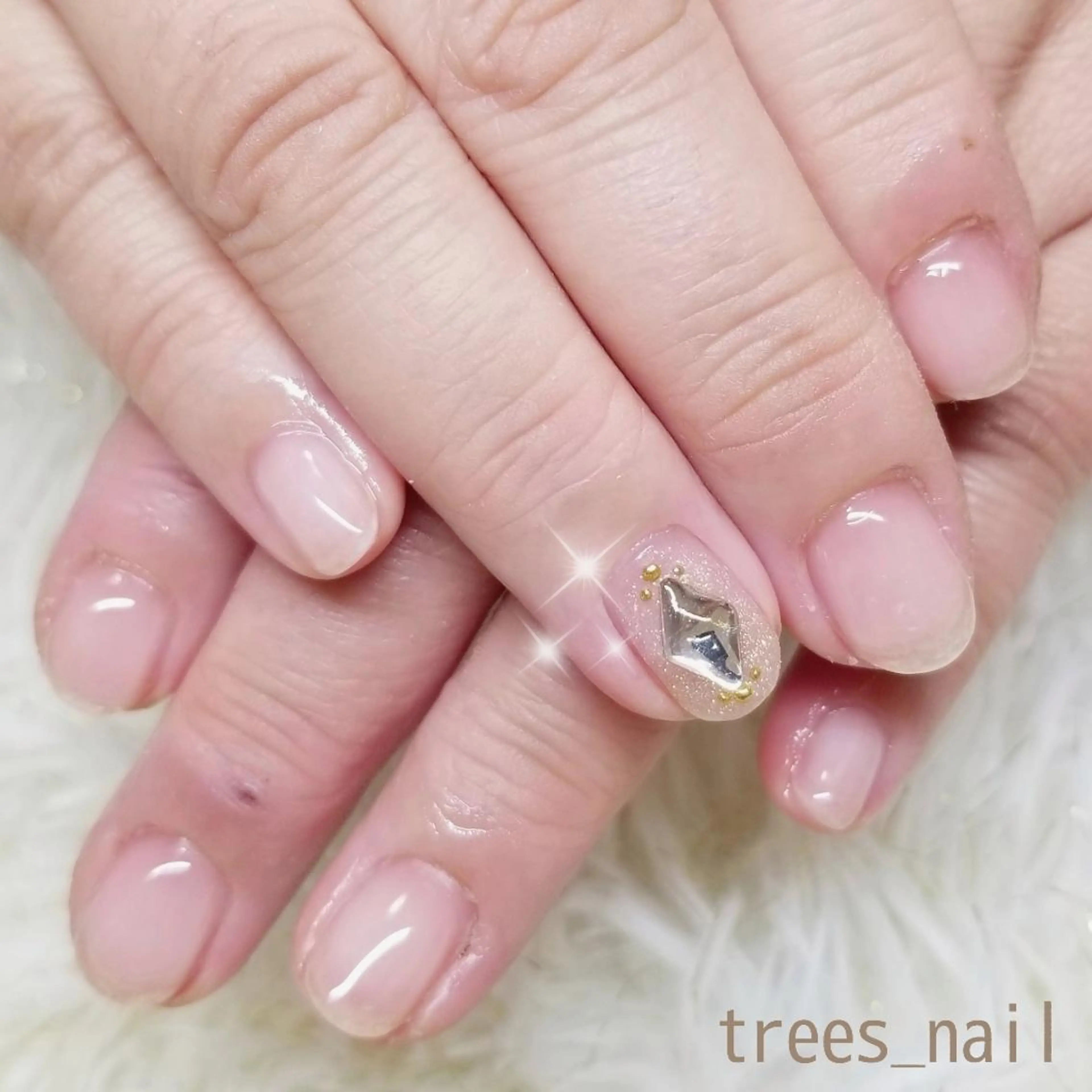 ネイル クリアネイル ジェルネイル オフィスネイル パラジェル trees_ nailのネイルデザイン