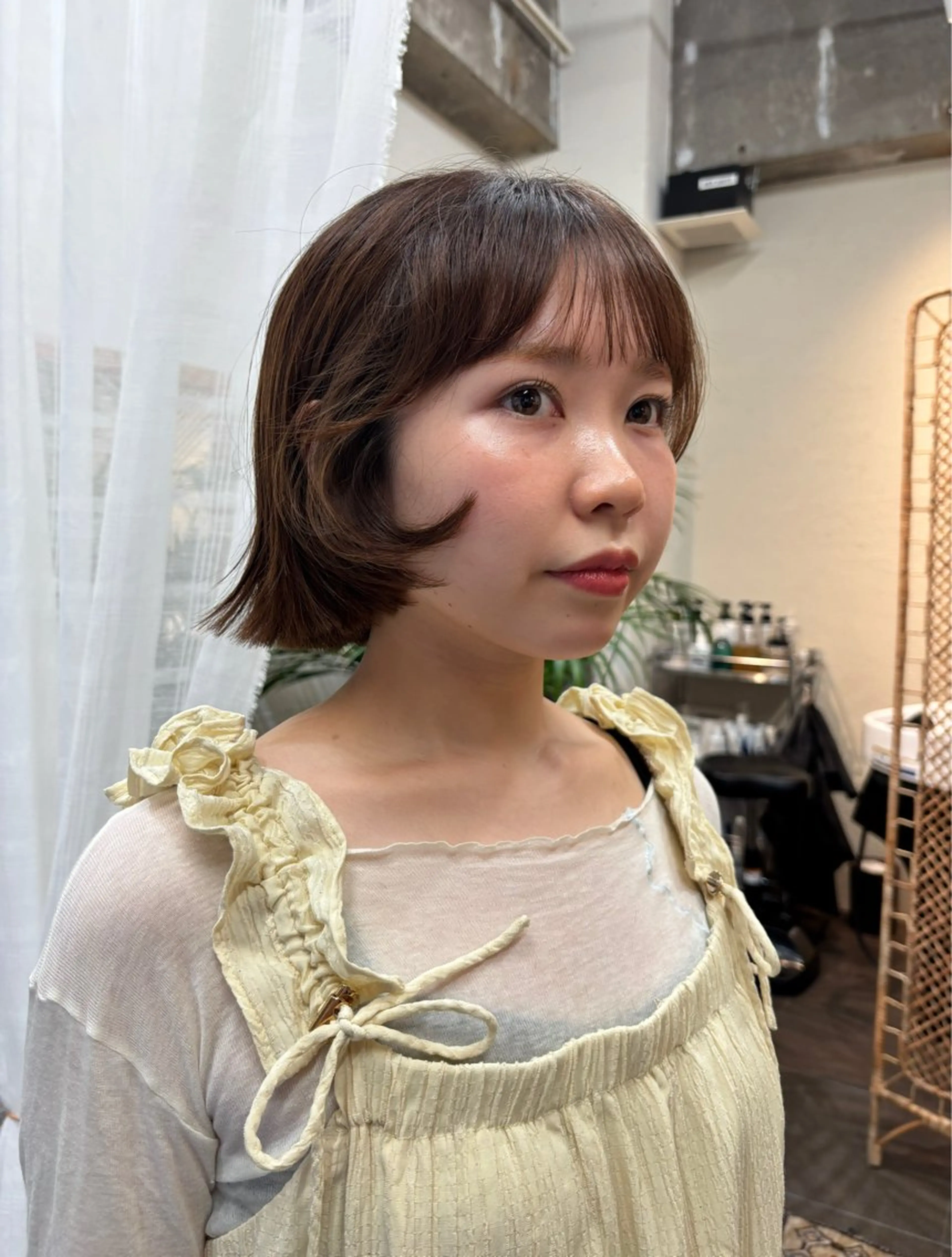 ミディアム カラー カット ヘアカラー 永田 愛莉のヘアスタイル