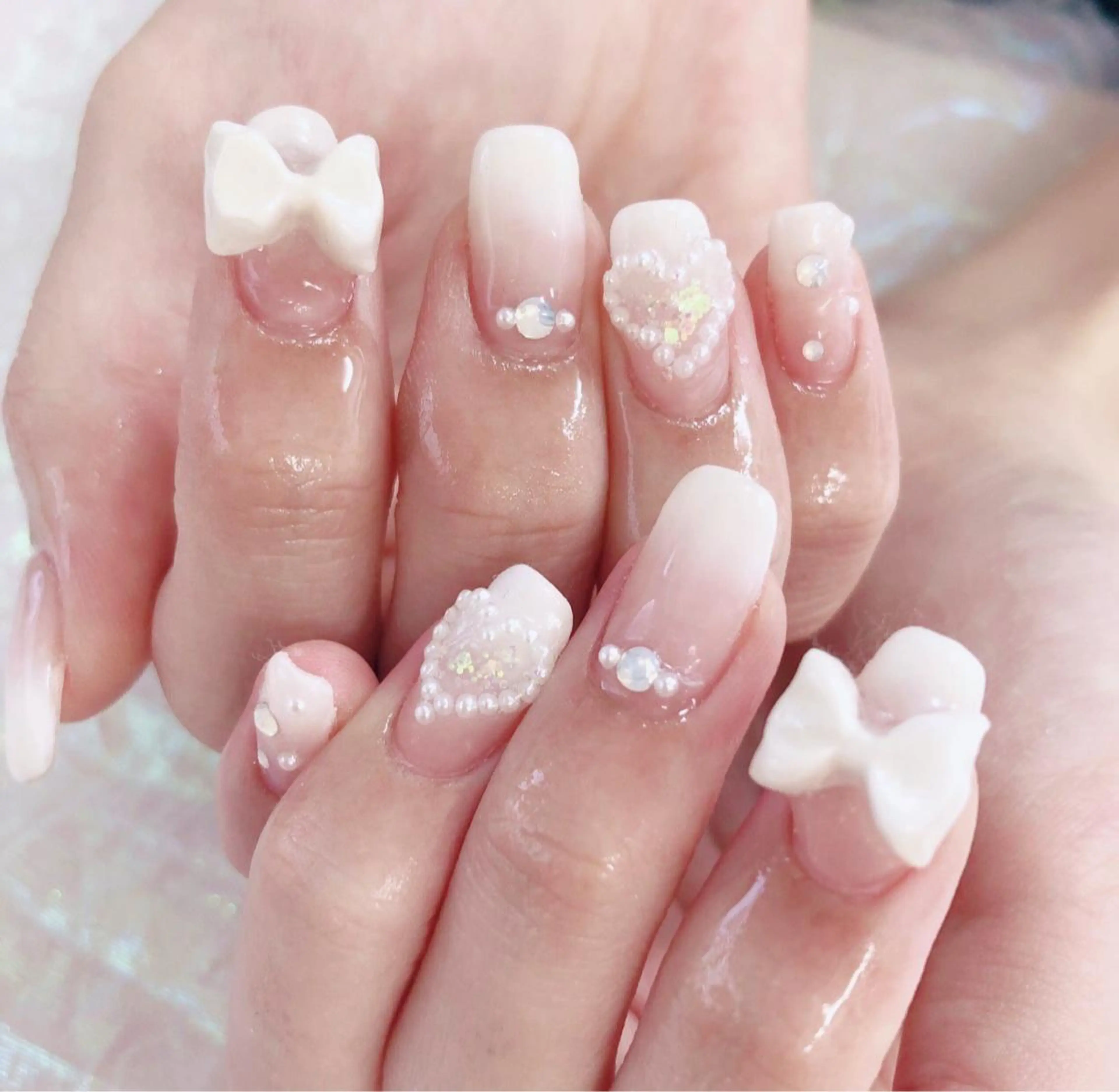 ネイル グラデーション ホワイト ハンドネイル Nail lieNのネイルデザイン