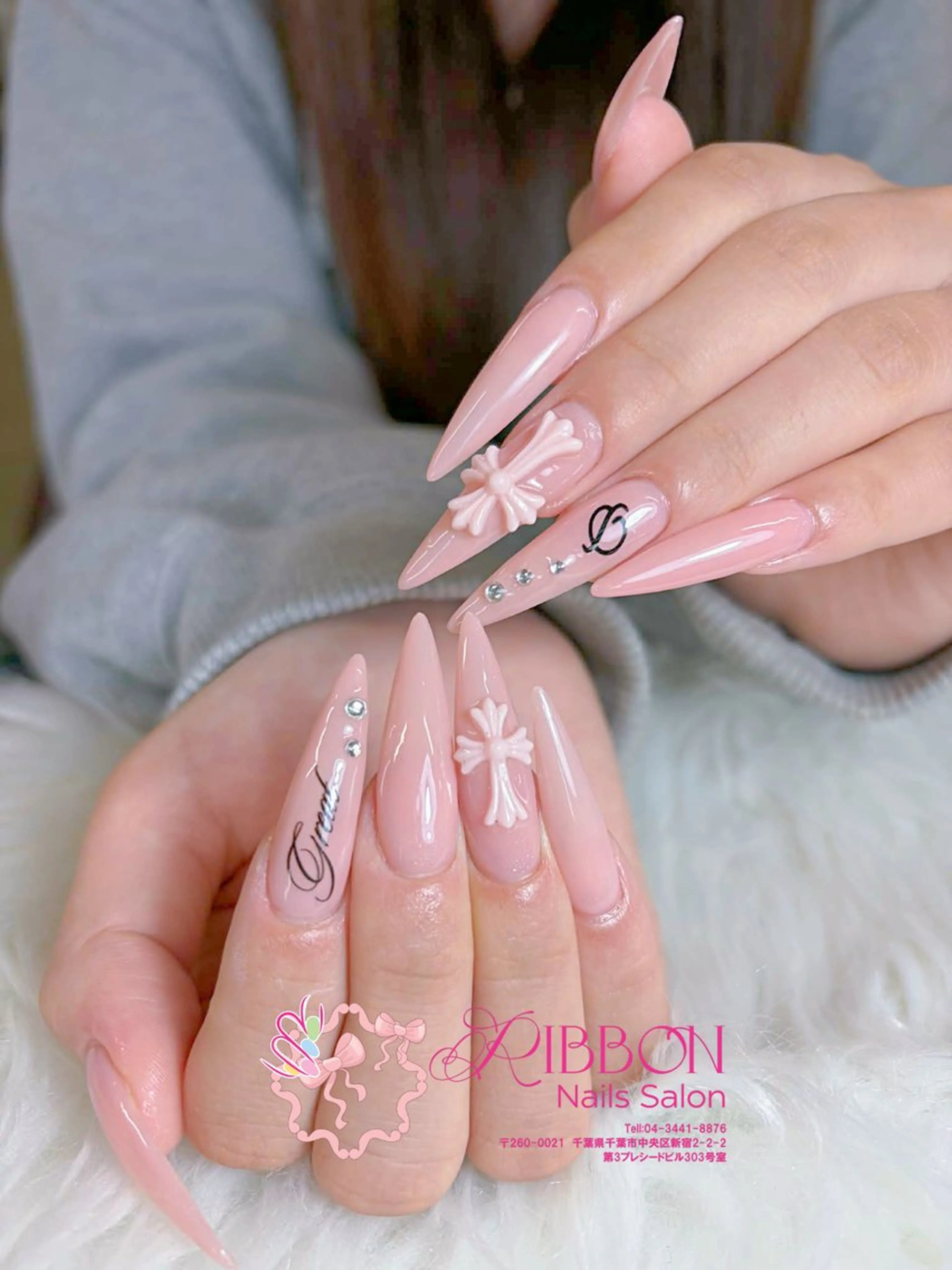 ネイル フレンチネイル ジェルネイル マグネットネイル 持ち込み ニュアンスネイル ハンドネイル Ribbonnail salonのネイルデザイン