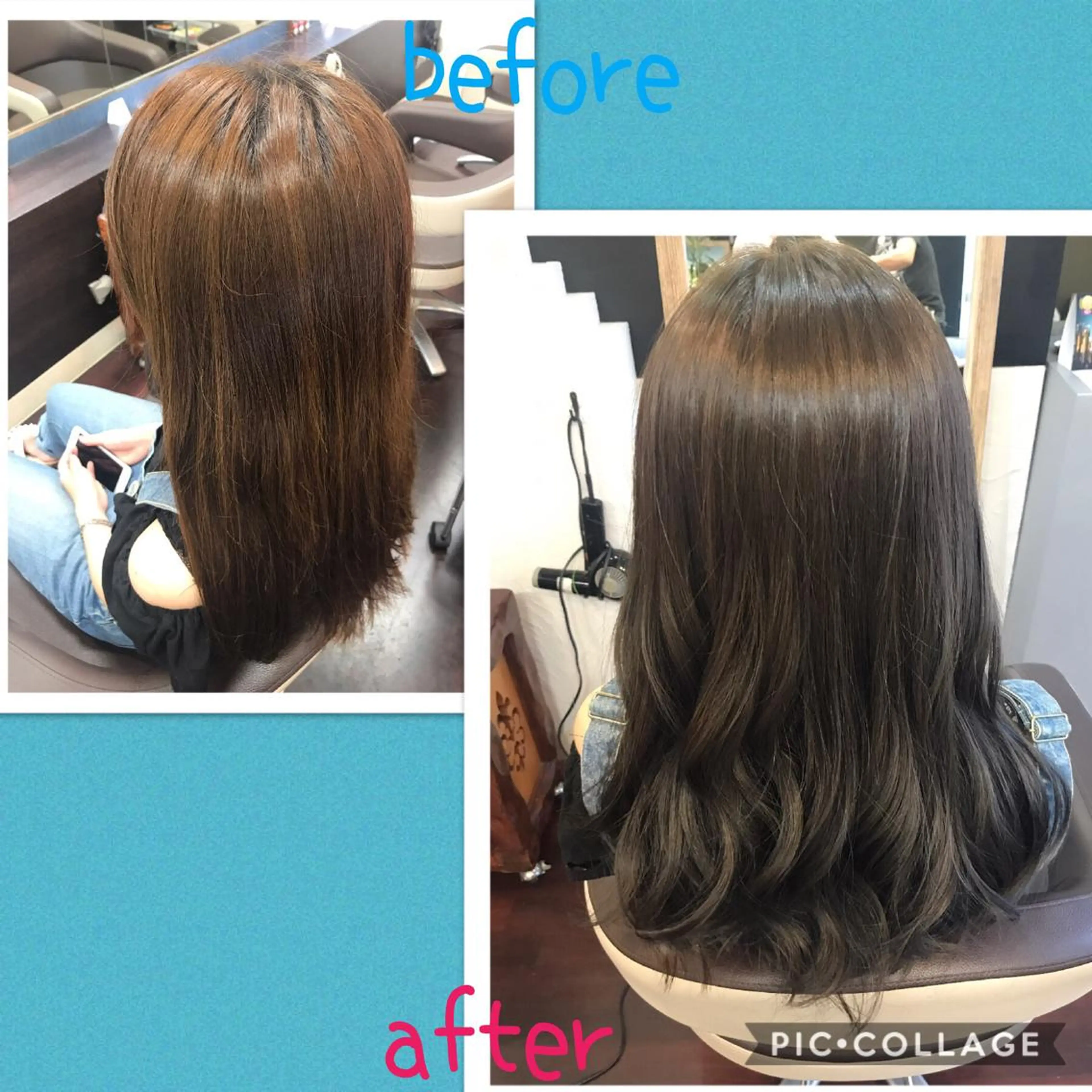 カラー アッシュ 透明感カラー グレージュ ヘアカラー 藤本 麻衣のヘアスタイル