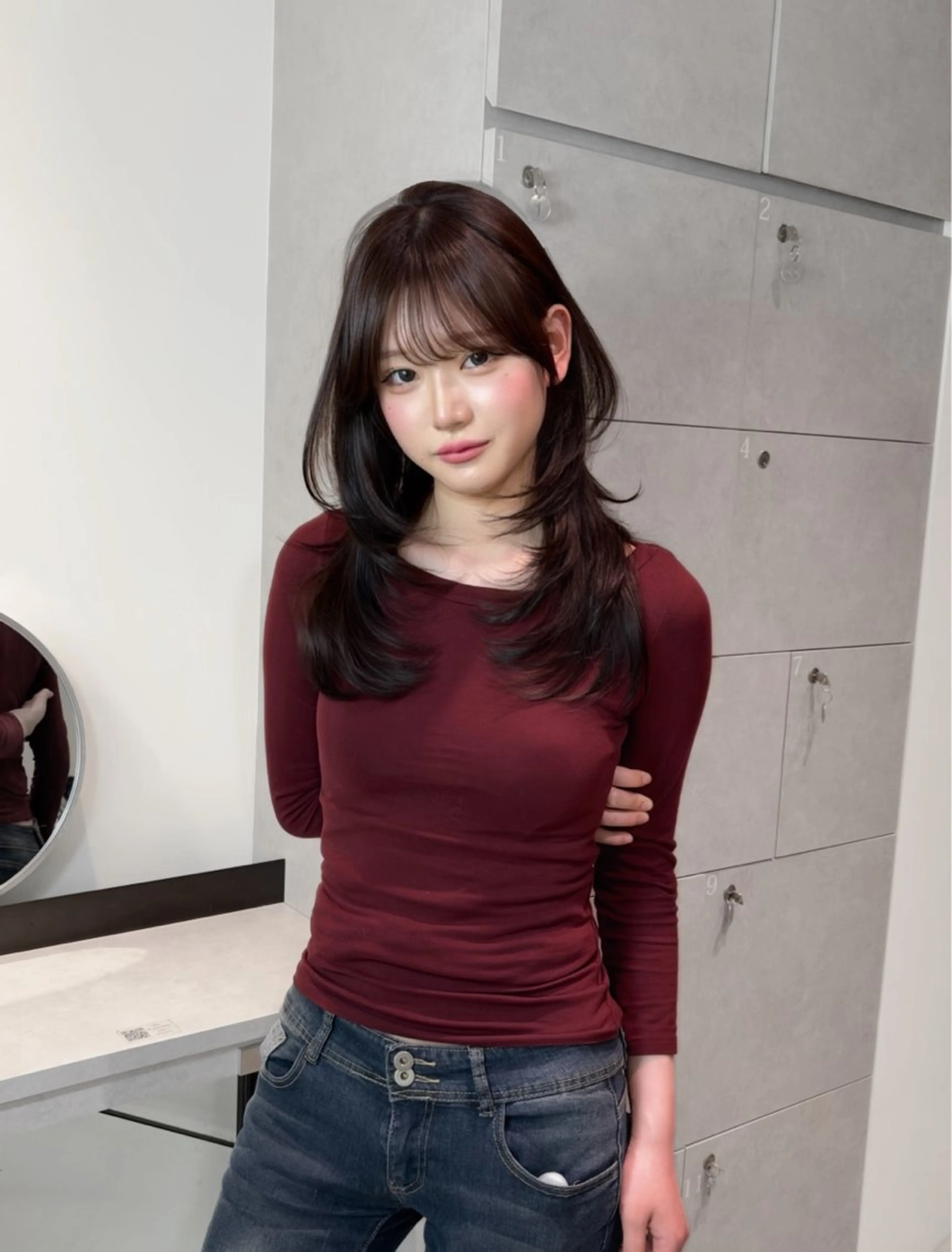 ロング ハッシュカット ハイレイヤー レイヤーカット 吉村 駿佑のヘアスタイル