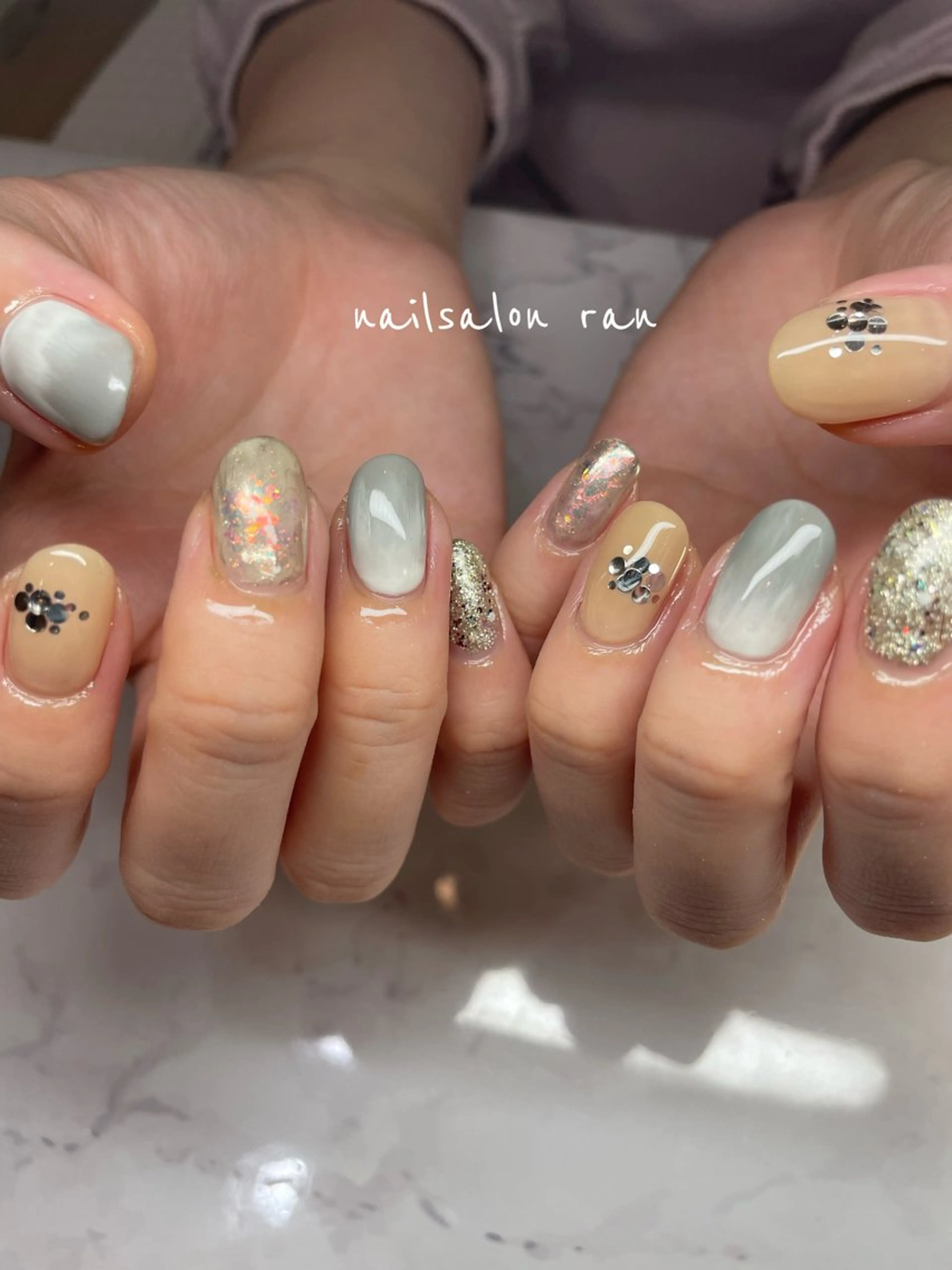 ネイル 持ち込み ニュアンスネイル ハンドネイル ハンドケア nailsalon ranのネイルデザイン