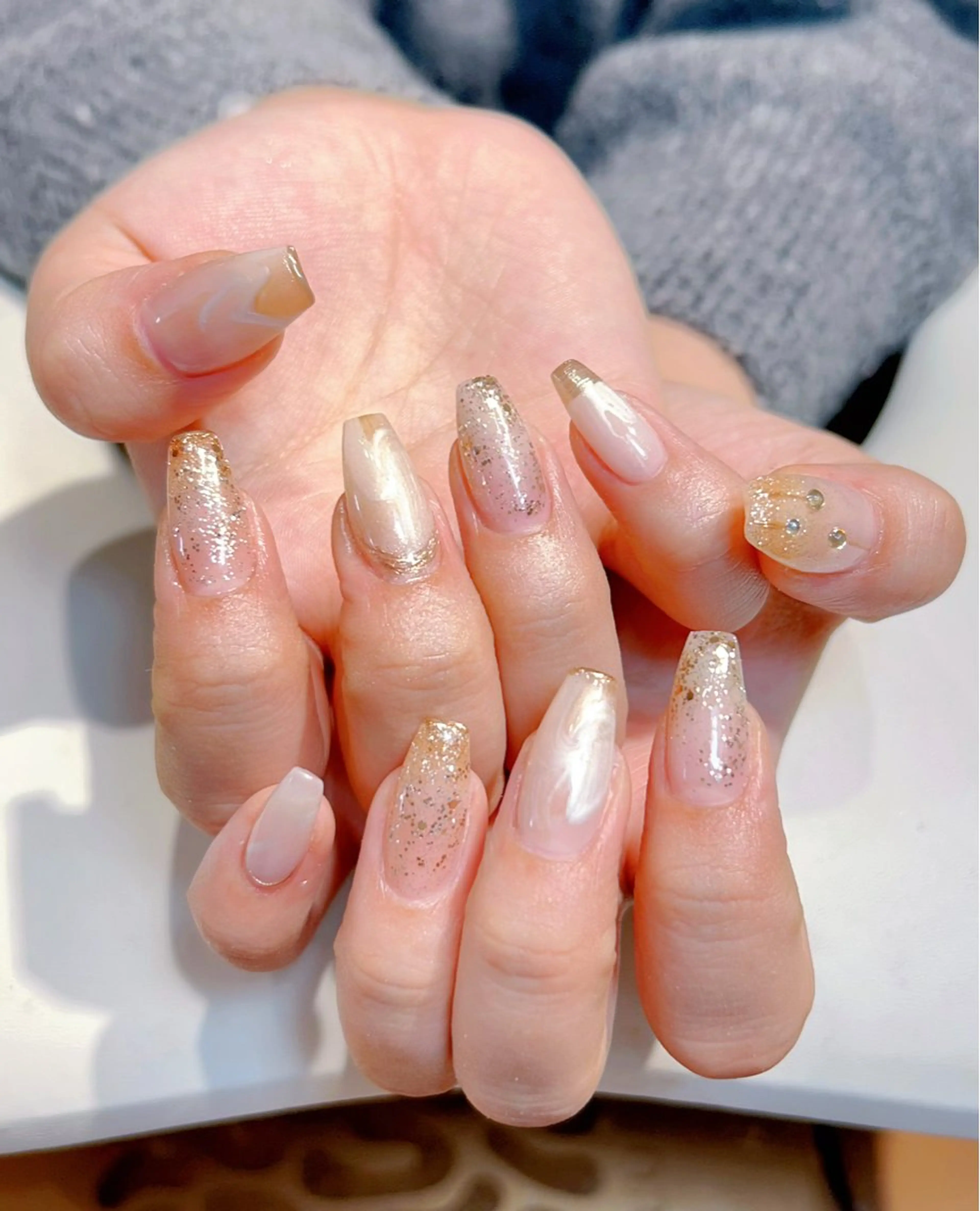 ネイル 持ち込み ニュアンスネイル ハンドネイル ハンドケア 🦋Yumi Nail🦋Momoのネイルデザイン