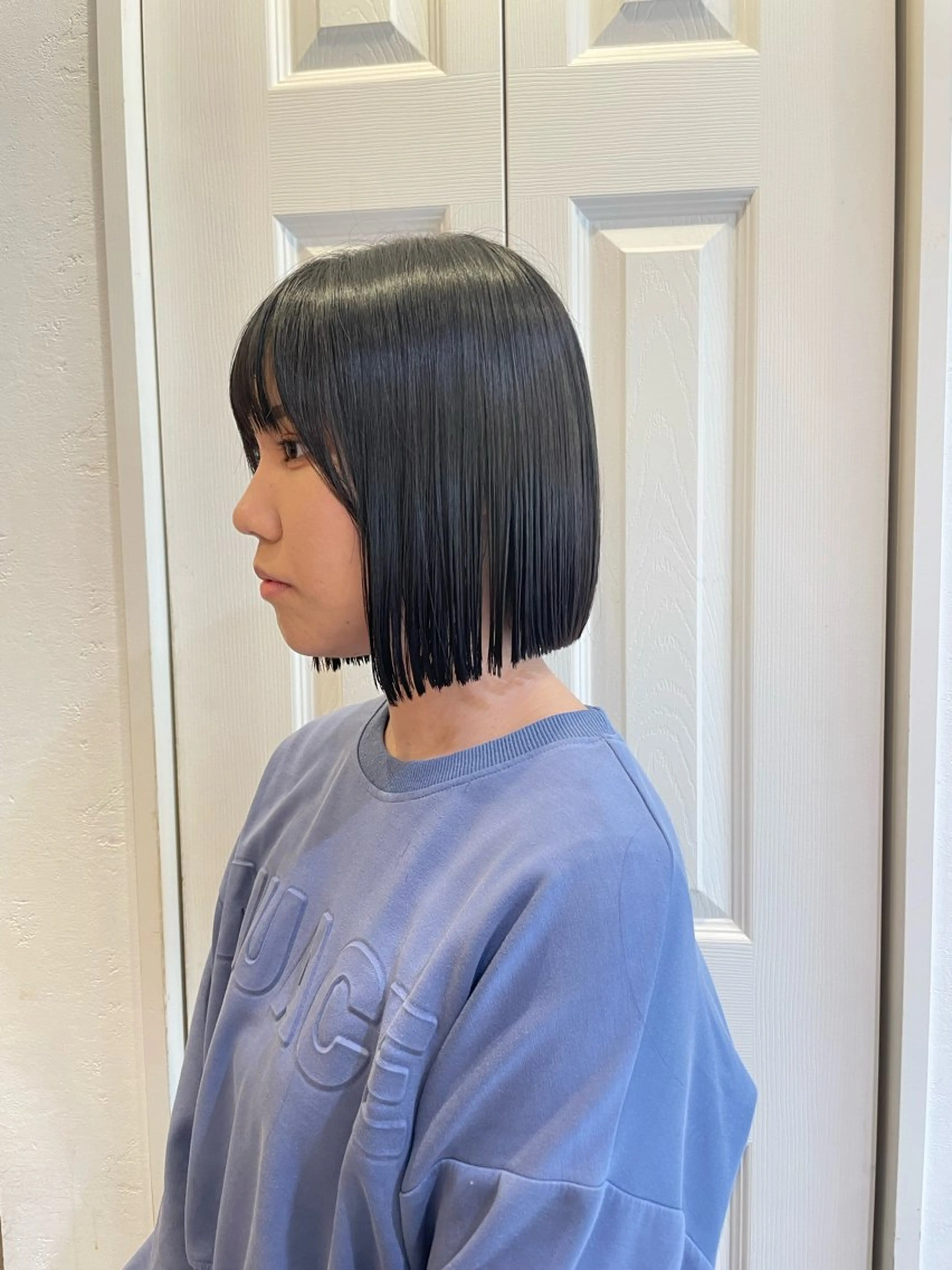 ミディアム カット 縮毛矯正 トリートメント 💖ボブ/髪質改善 顔周りレイヤー/ユイのヘアスタイル