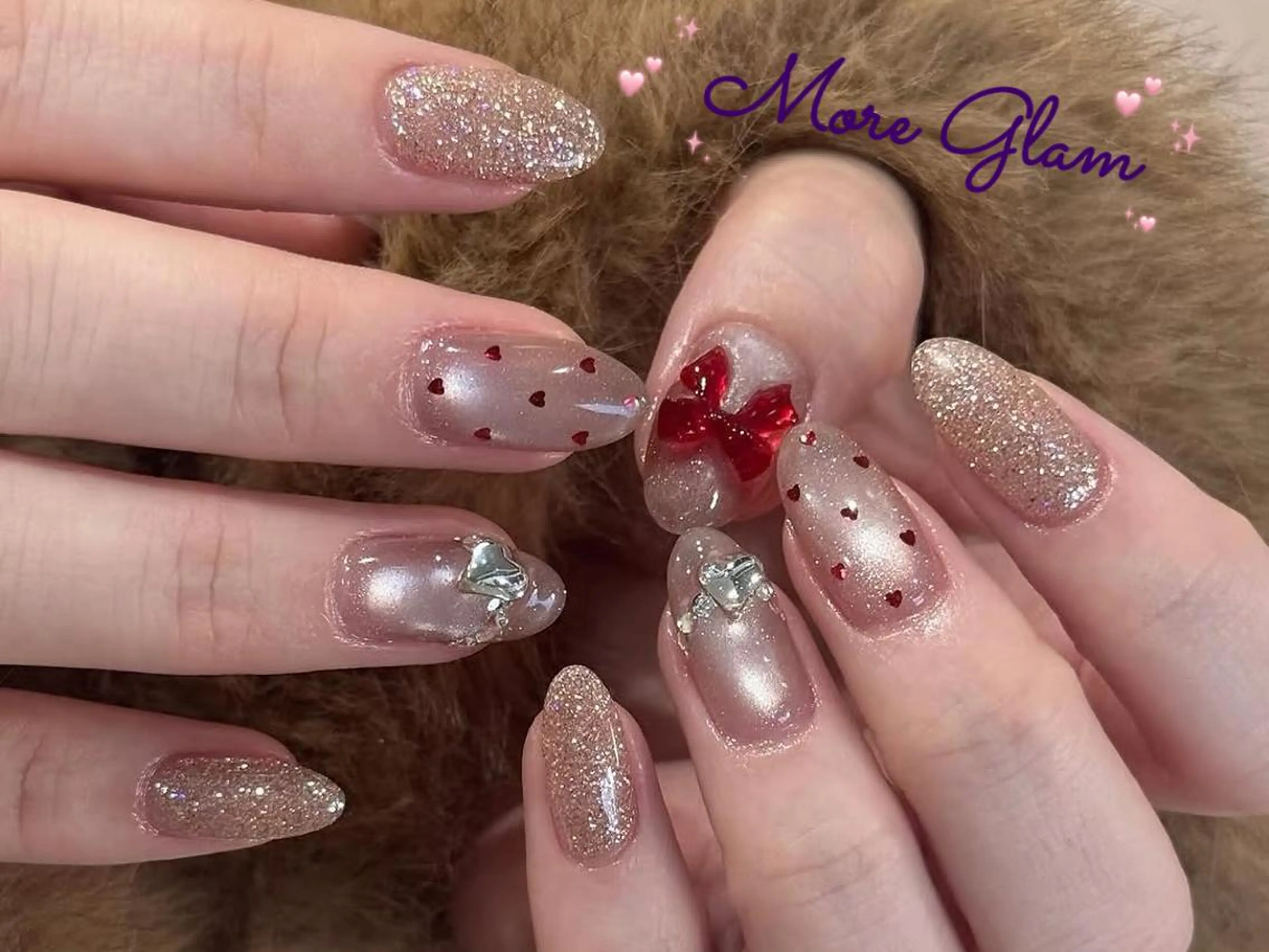 ネイル 長さ出し フットネイル フレンチネイル ジェルネイル ガラスフレンチ More Glam 池袋東口店のネイルデザイン