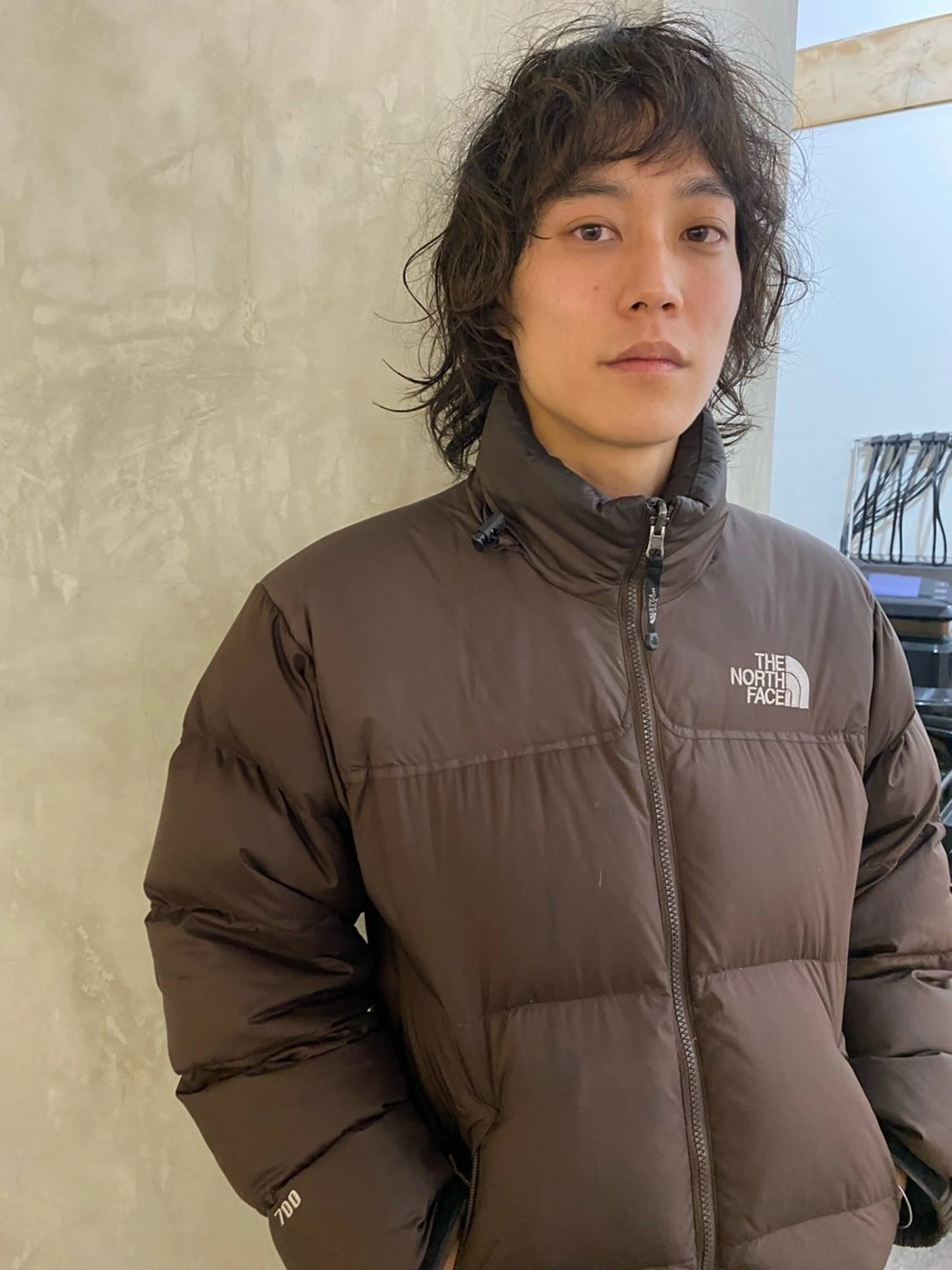 ミディアム パーマ メンズ ミディアムパーマ メンズパーマ メンズウルフカット ウルフカット ニュアンスパーマ 森貴裕/ベージュ/ パーマ/オリーブのヘアスタイル