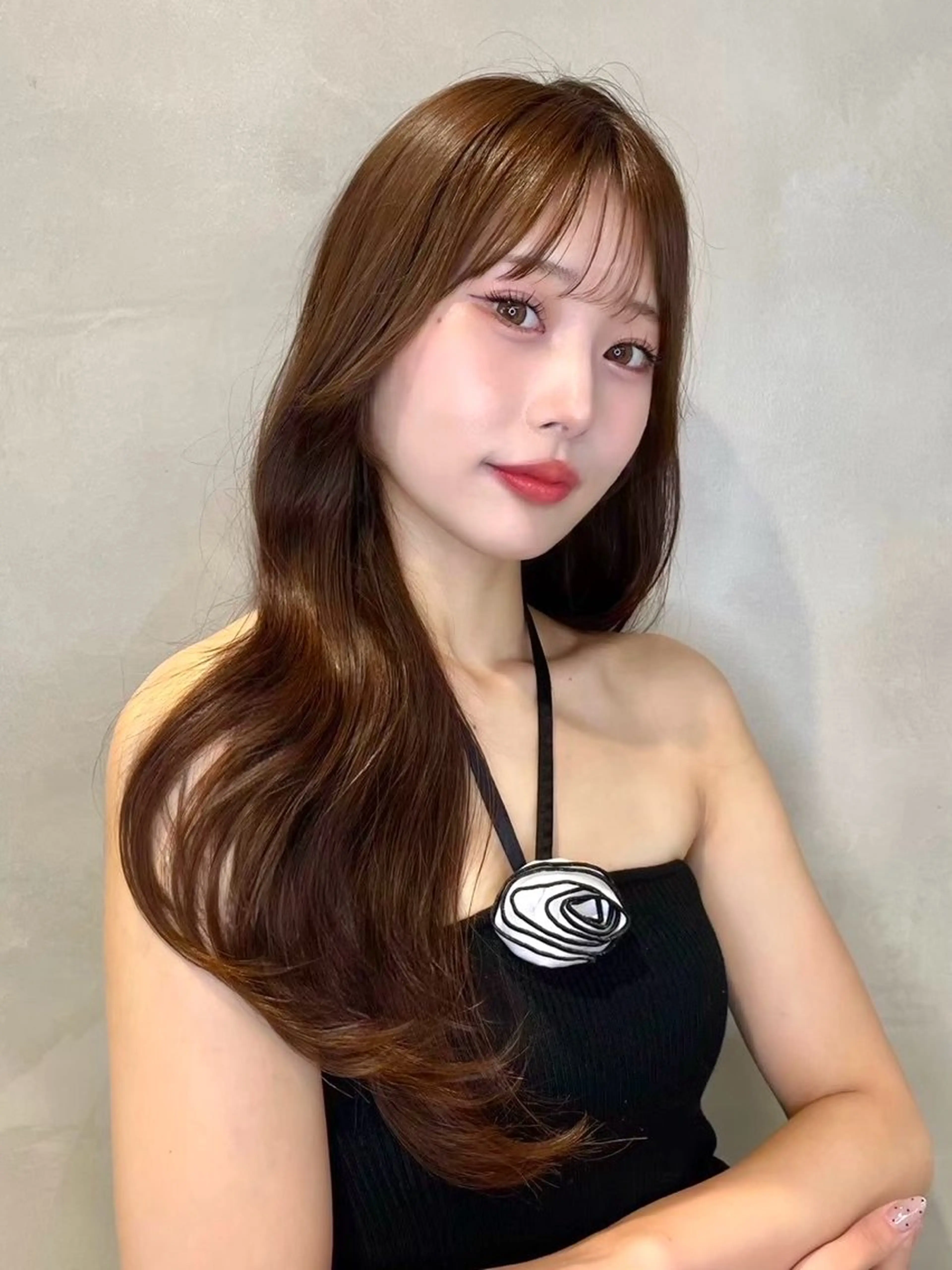 ロング ロングレイヤー 顔まわりレイヤー 顔周りカット 韓国風ヘア レイヤーカット カット ヘアカラー トリートメント 大宮🤍縮毛矯正 レイヤー🪽なるのヘアスタイル