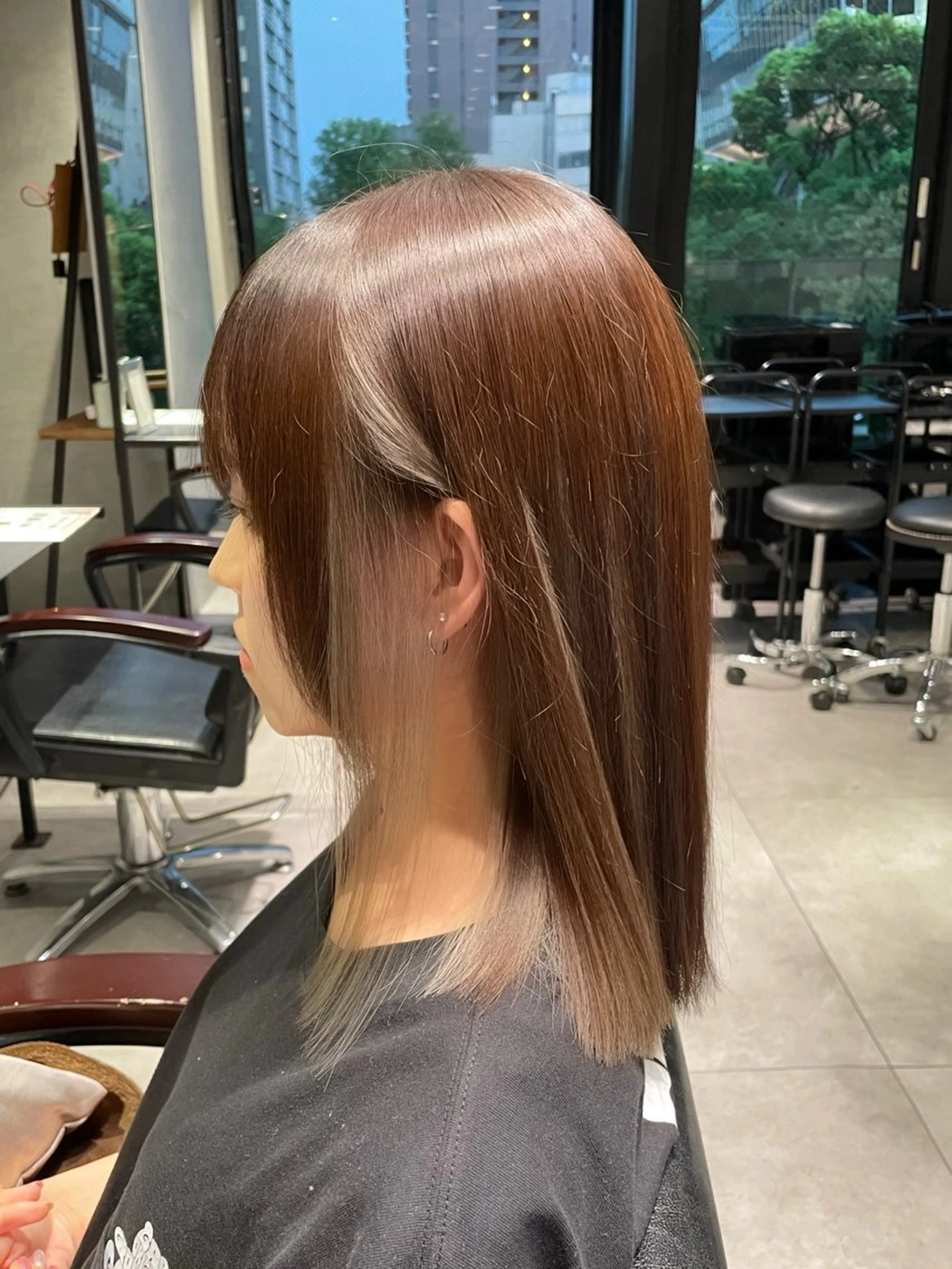 ミディアム カラー カット ヘアカラー トリートメント CHERIM ❤️‍🔥新家光葉のヘアスタイル
