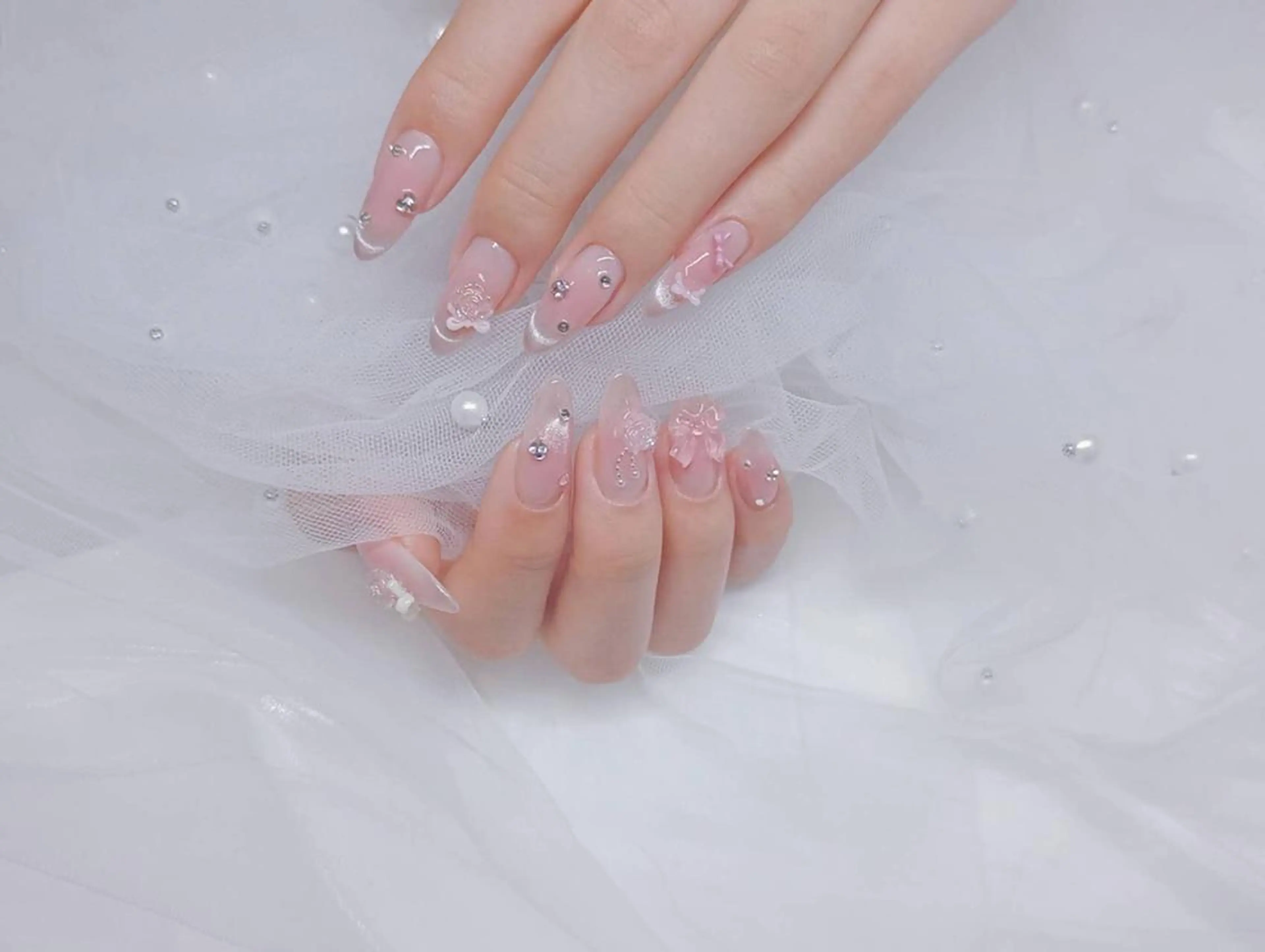 ネイル 長さ出し ジェルネイル 韓国ネイル 持ち込み パラジェル ハンドネイル ハンドケア Hana Bloom Nail💜Akiのネイルデザイン