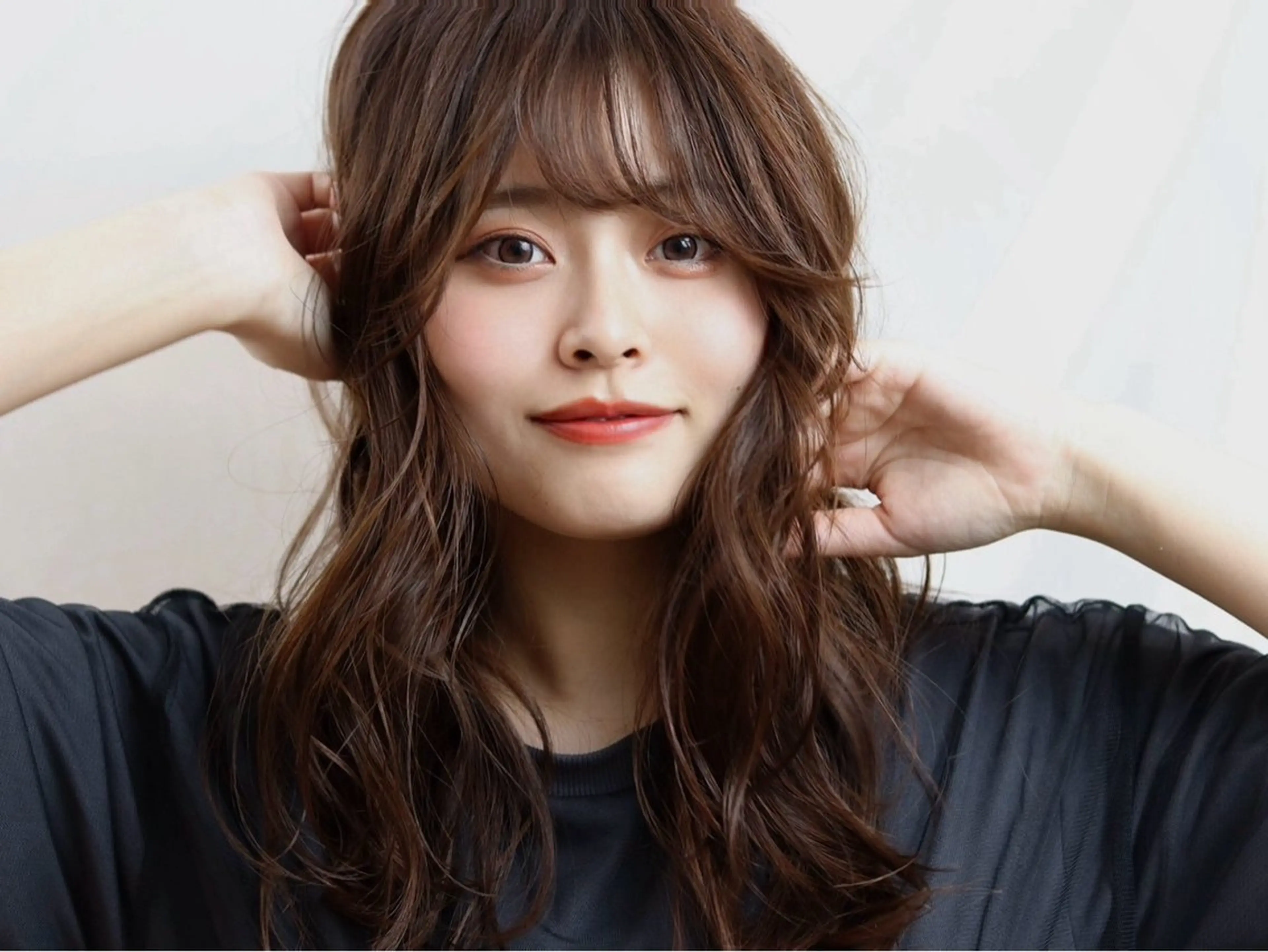 ミディアム カラー 縮毛矯正 山本 優音のヘアスタイル