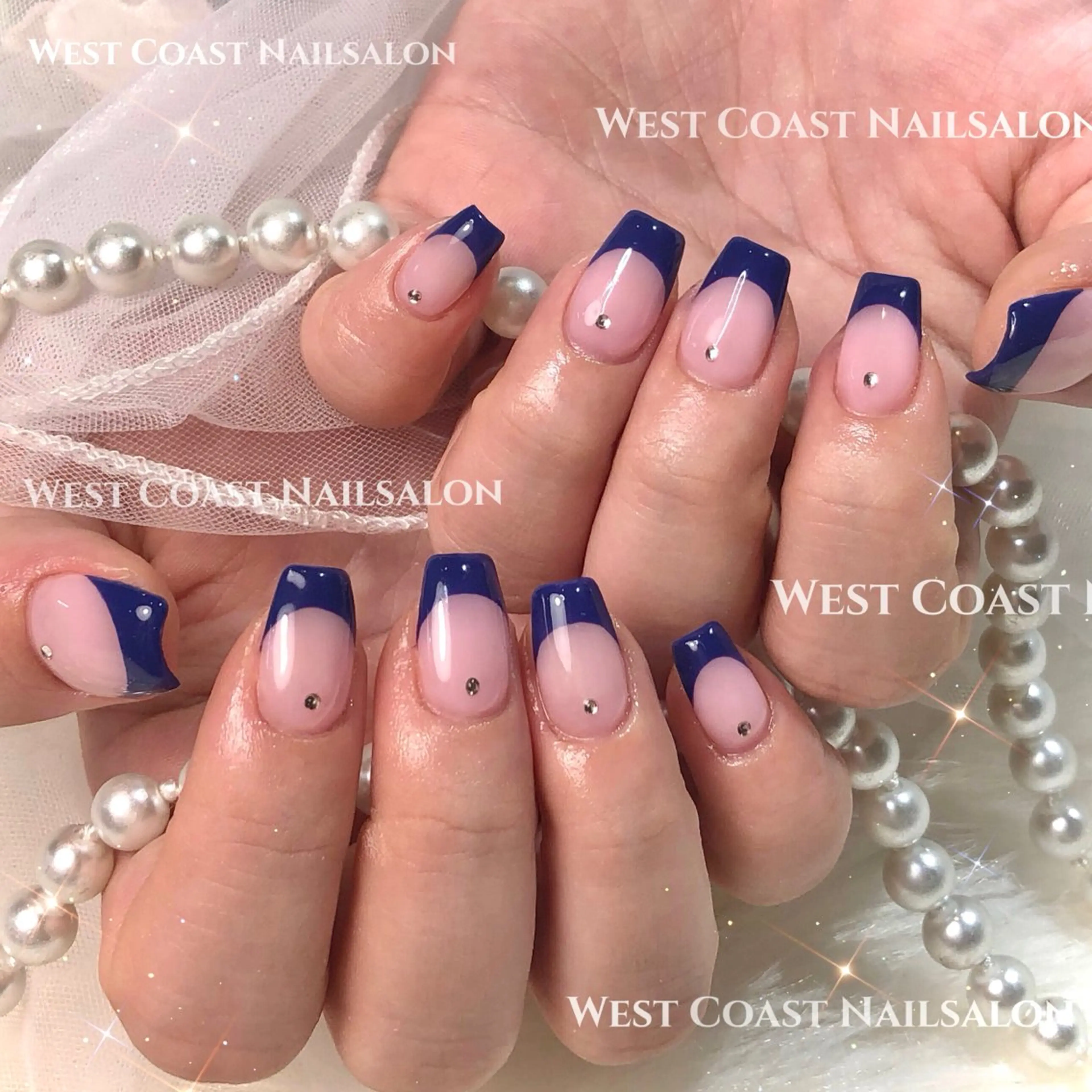 ネイル ハンドネイル リボン、ガーリー パーツ放題専門店のネイルデザイン