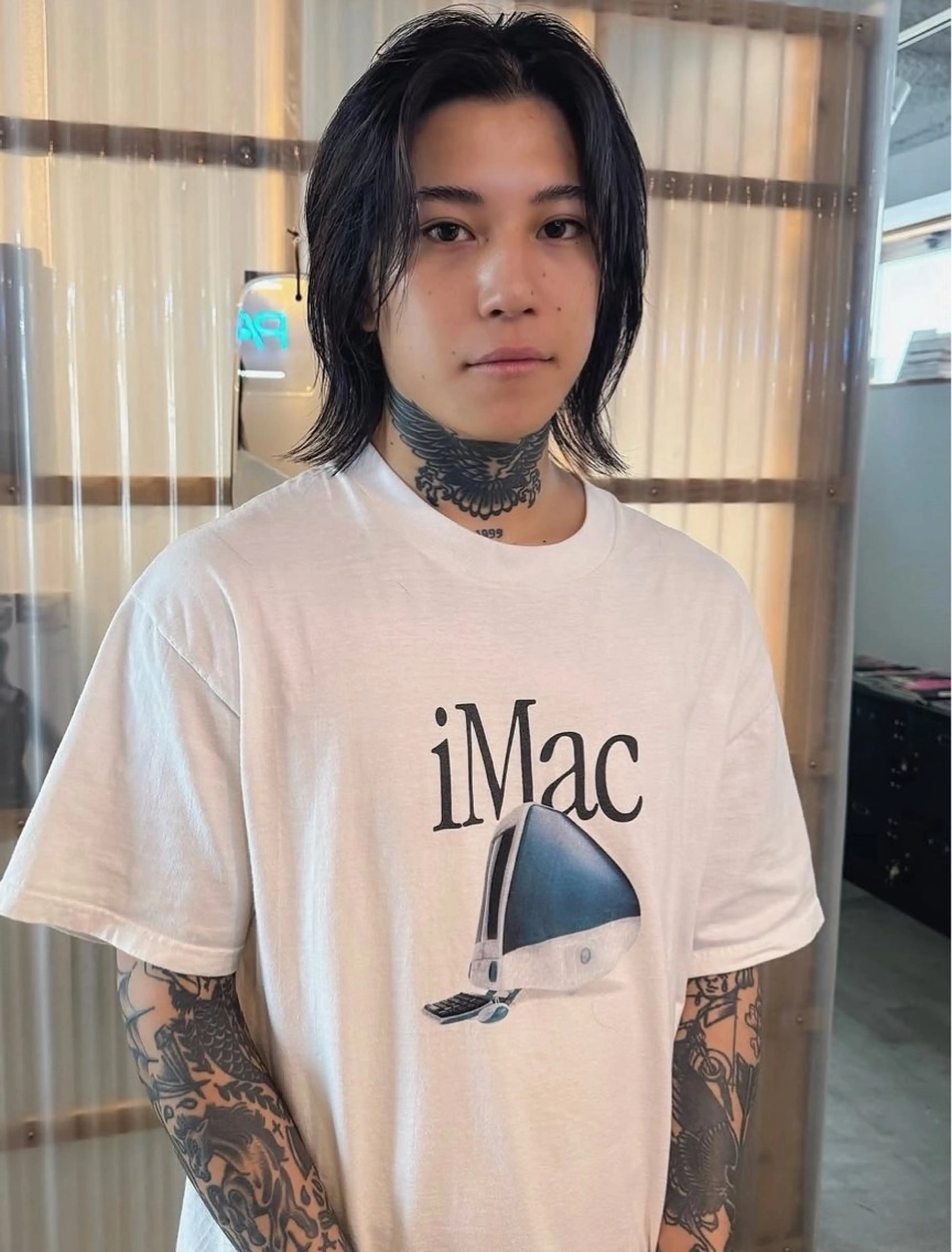 ミディアム カラー ミディアムパーマ ブリーチ デザインカラー ダブルカラー ハイライトカラー カット ヘアカラー PARKiiiNG 大阪心斎橋/ブリーチのヘアスタイル