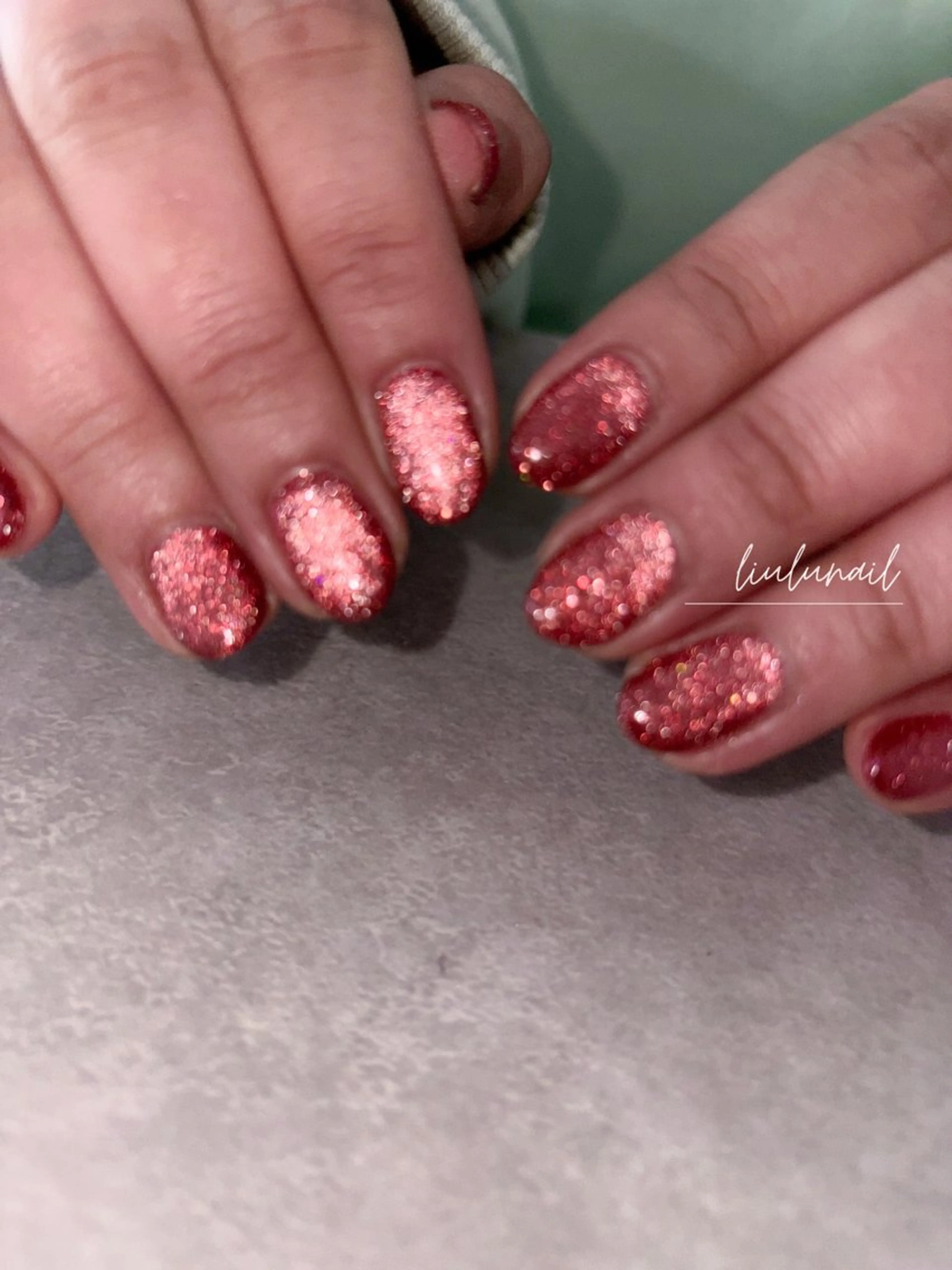 ネイル 赤色 バレンタイン liulu nailのネイルデザイン