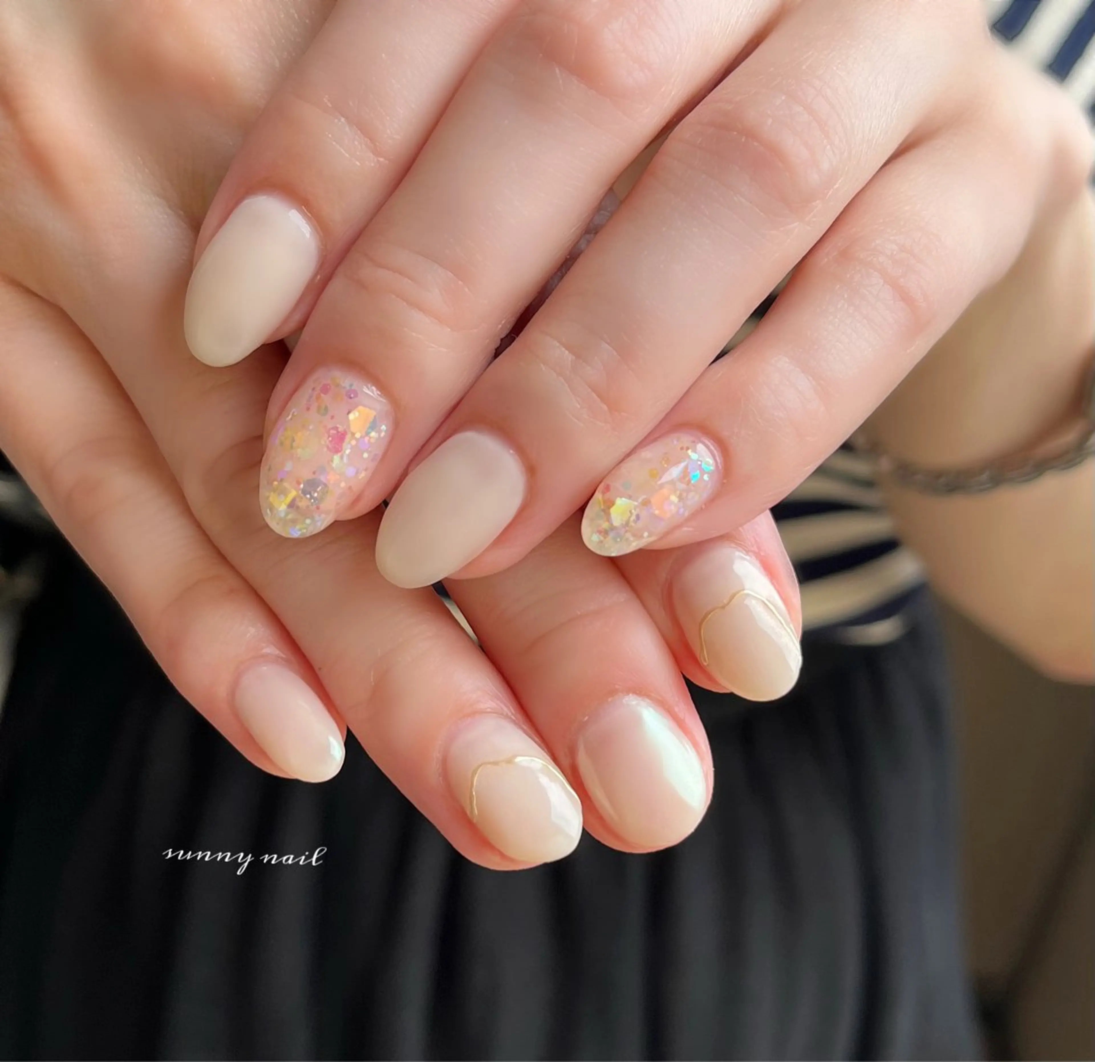 ネイル オーロラネイル ジェルネイル ミラーネイル パラジェル 夏ネイル sunny nailのネイルデザイン