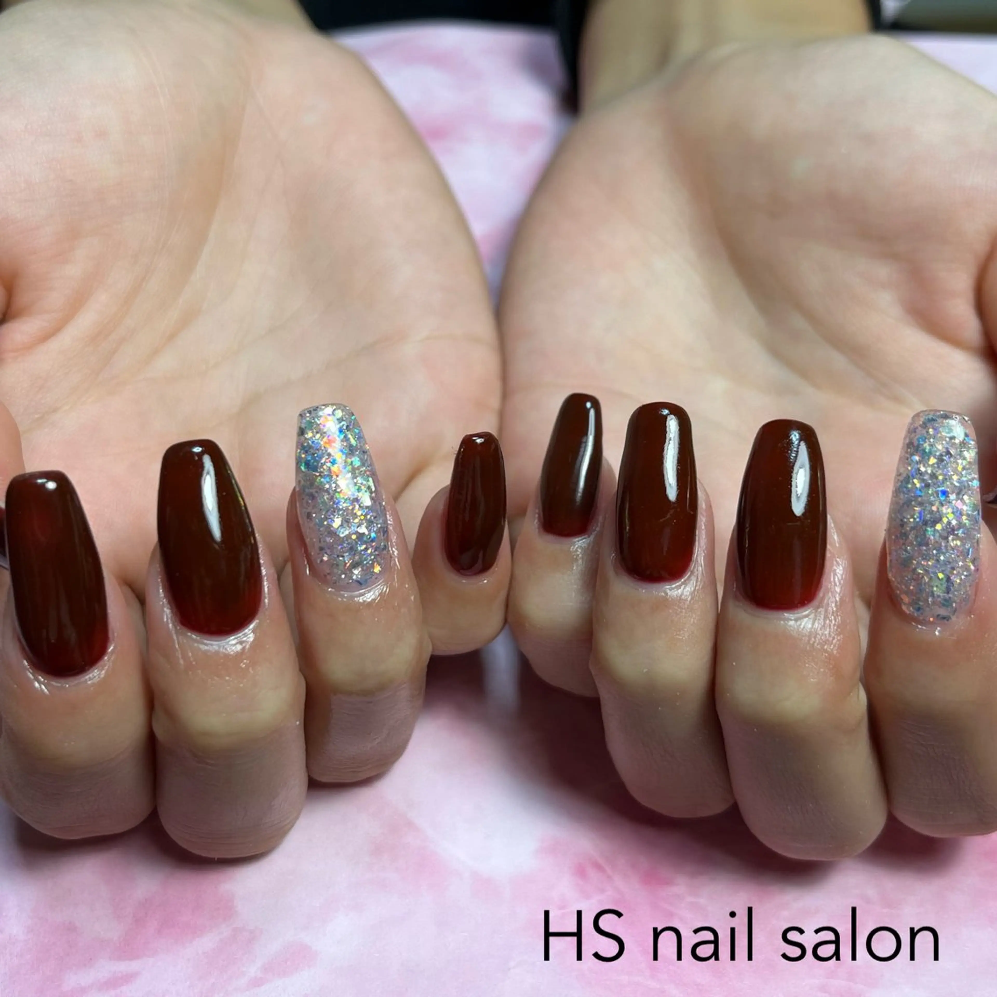 セミロング ハンドネイル hs nail salonのネイルデザイン