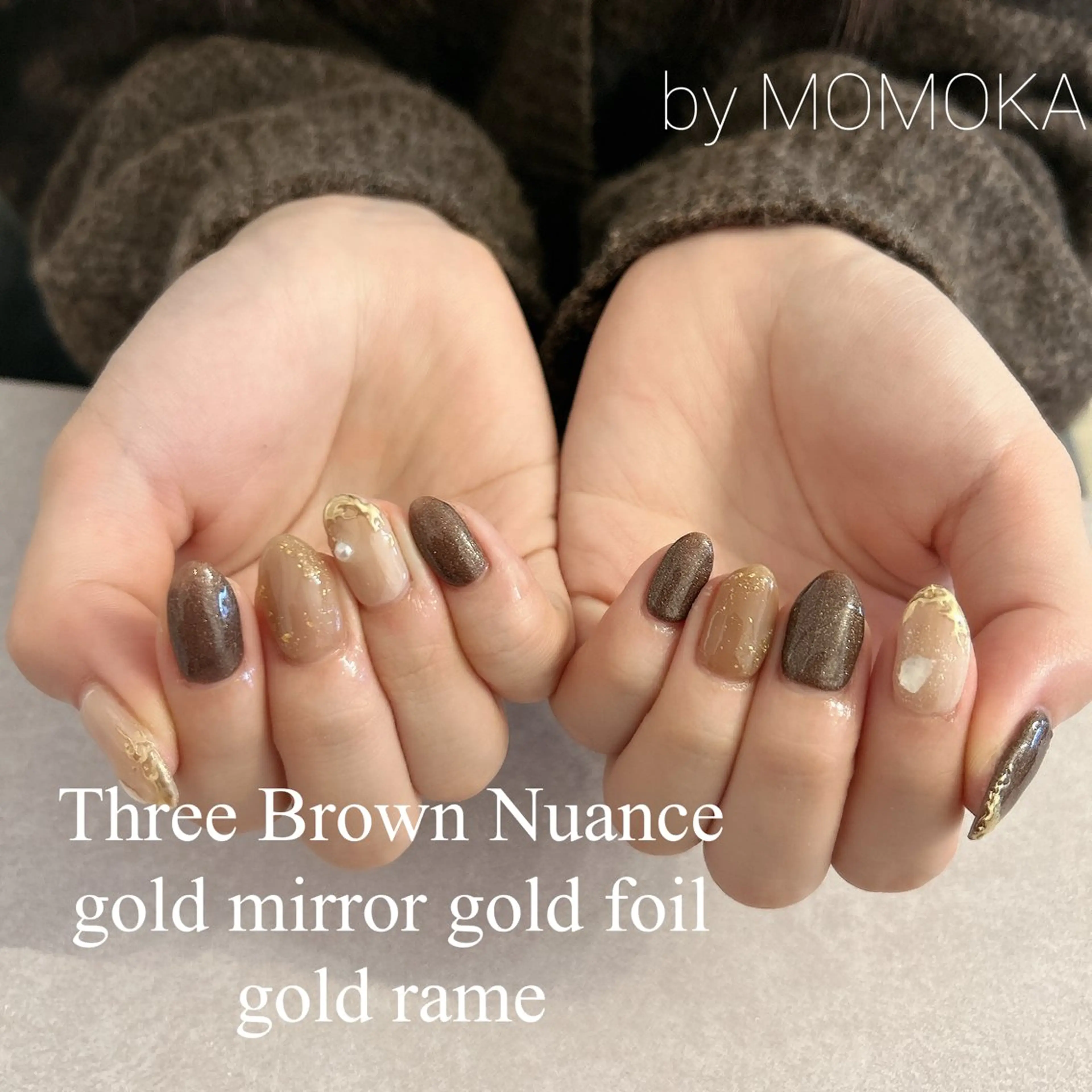 ネイル ミラーネイル ニュアンスネイル ハンドネイル Momo nailsalonのネイルデザイン