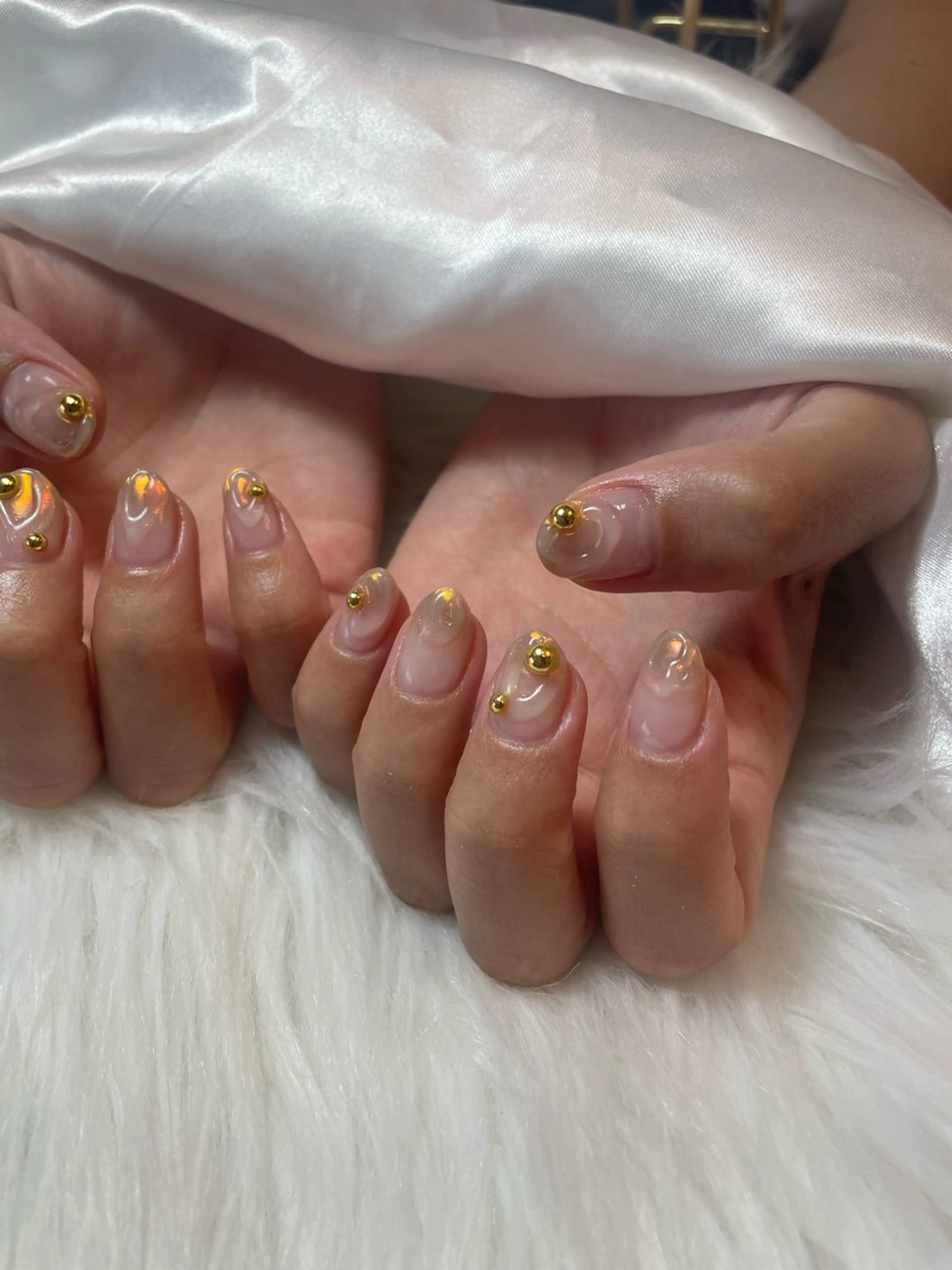 ネイル ブルー フレンチネイル キラキラネイル 韓国ネイル マグネットネイル ハンドネイル timtam --sakiのネイルデザイン