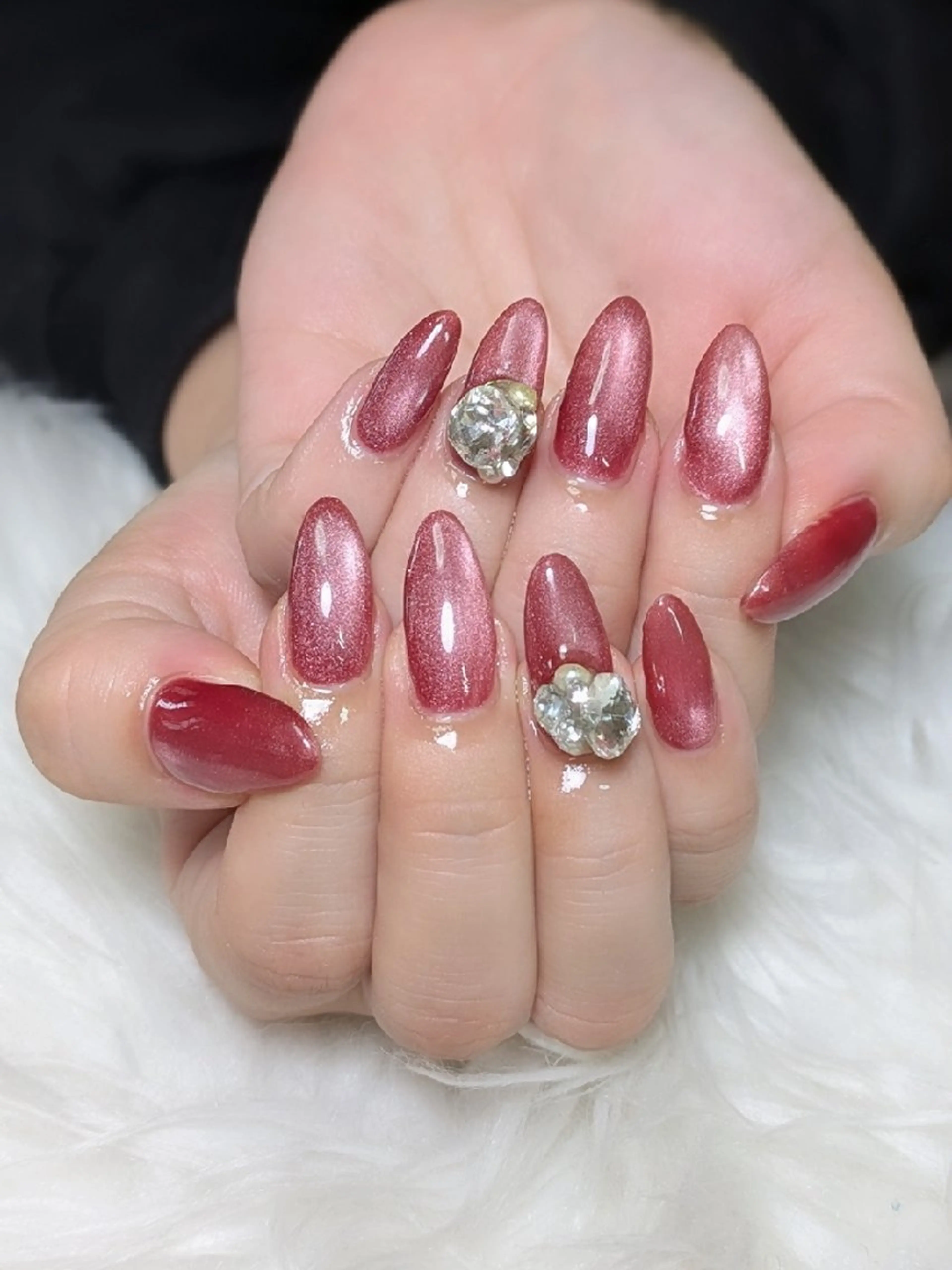 ネイル ロングネイル マグネットネイル ワンカラーネイル ハンドネイル m&pPrivate nailsalonのネイルデザイン