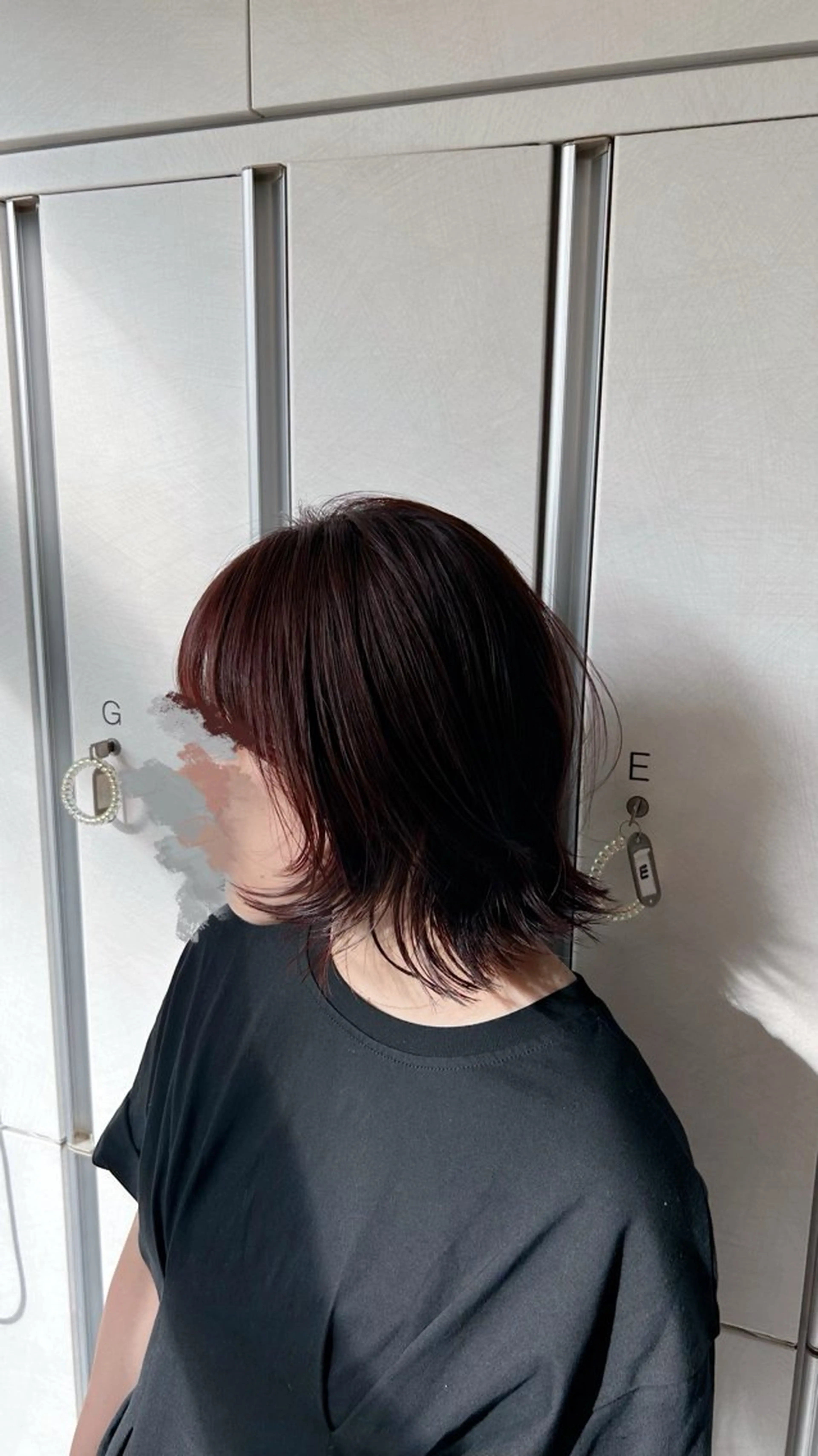 ミディアム カット ヘアカラー コテ巻きパーマ/ 韓国レイヤー/なおのヘアスタイル