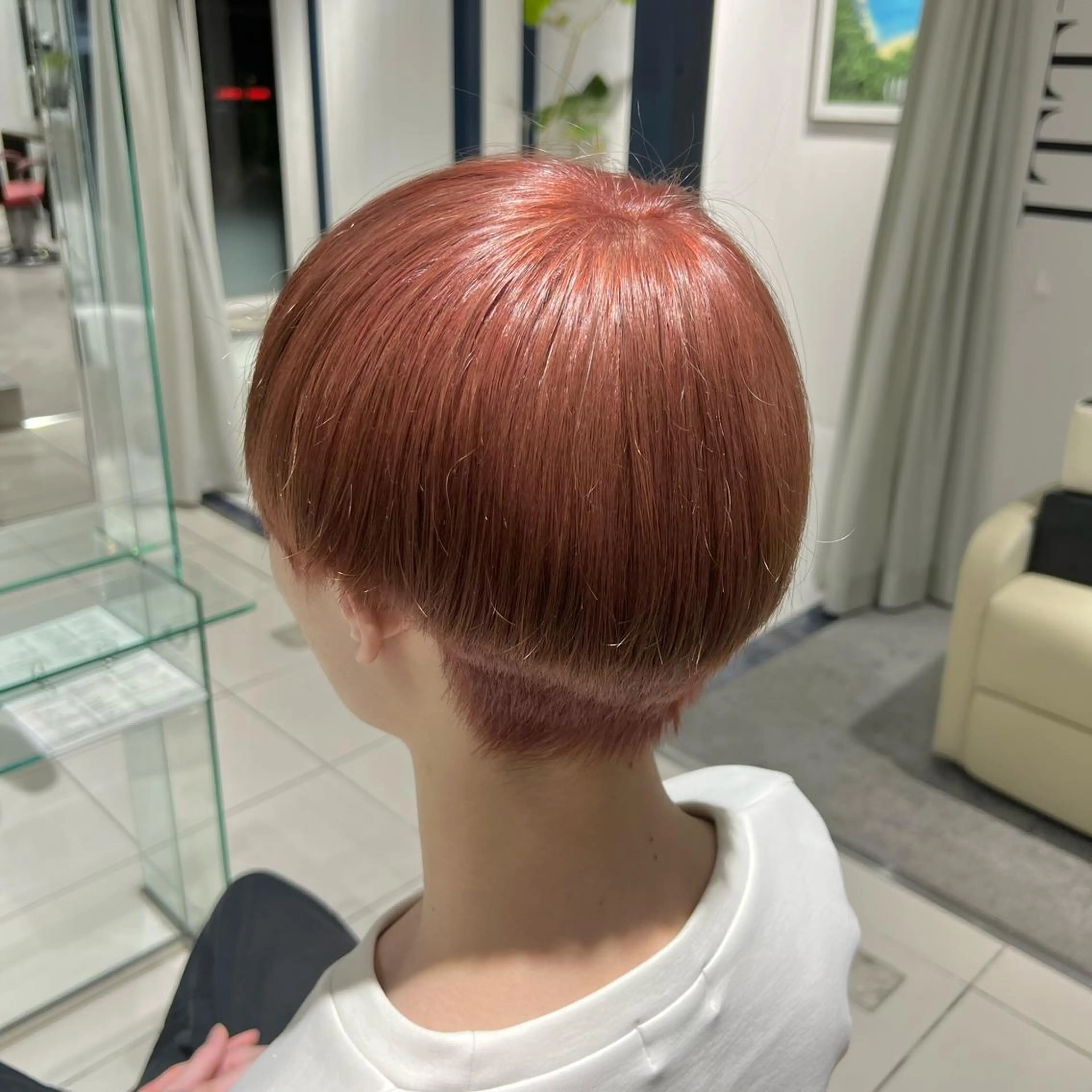 ショート カラー ブラウンカラー レッドカラー レッドブラウン ヘアカラー トリートメント stylist 🐶内藤 成香のヘアスタイル