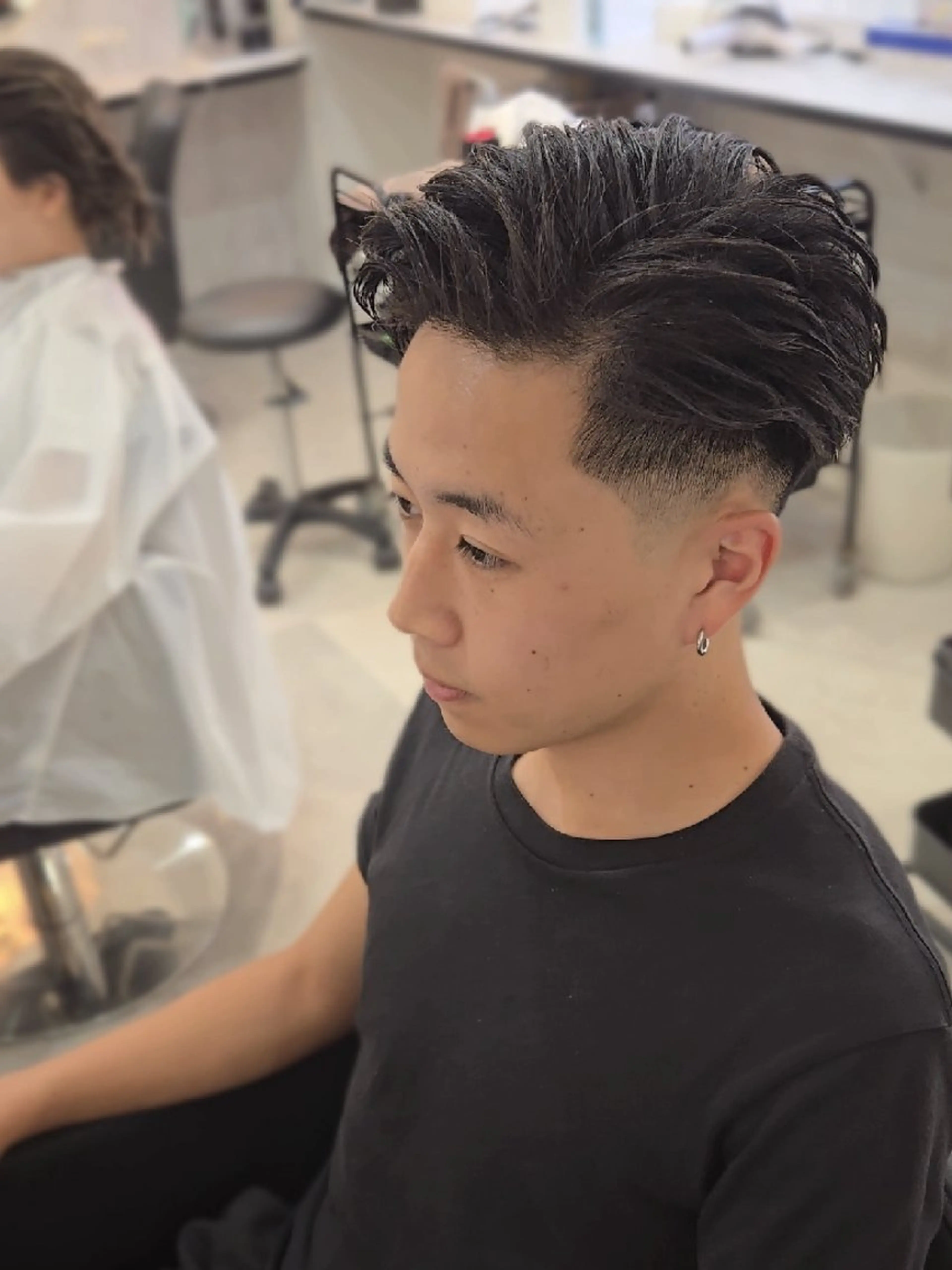 メンズ ショート オールバック ショートヘア カット ヘアセット LEN名古屋/パーマ 海外ヘア/メンズ特化のヘアスタイル