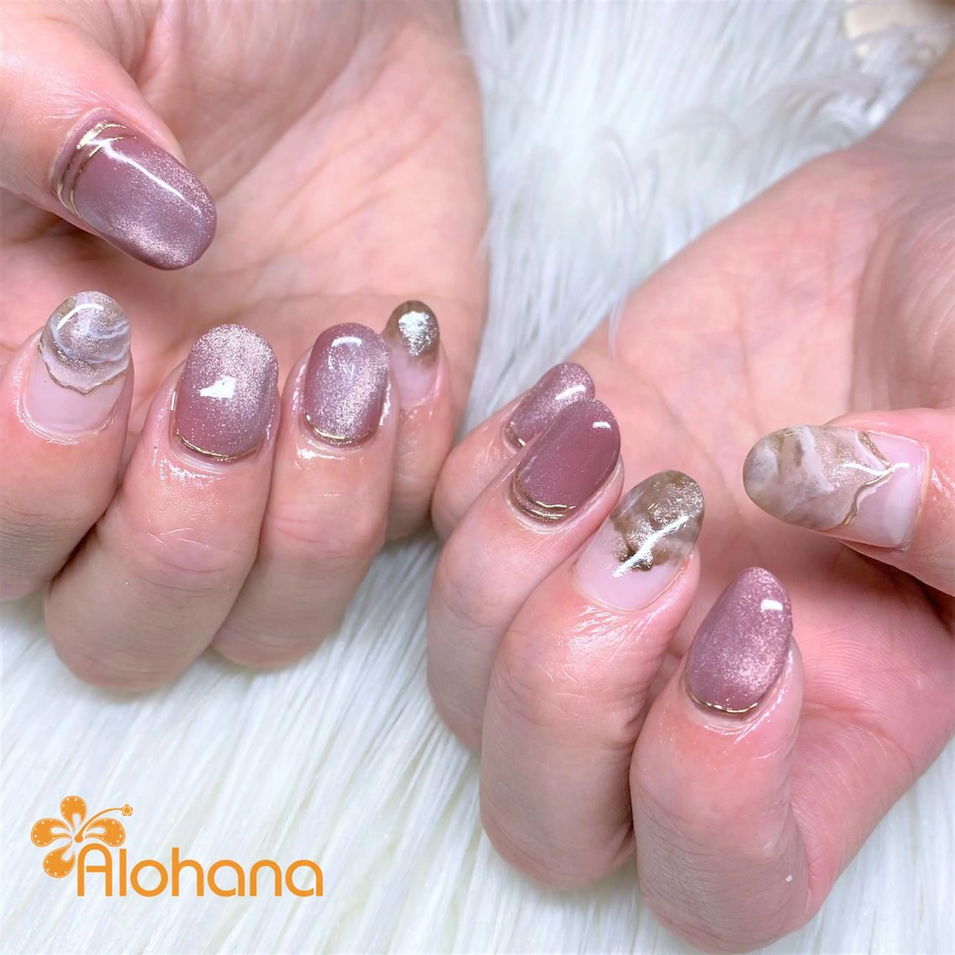 ネイル ニュアンスネイル ハンドネイル Alohana Minaのネイルデザイン