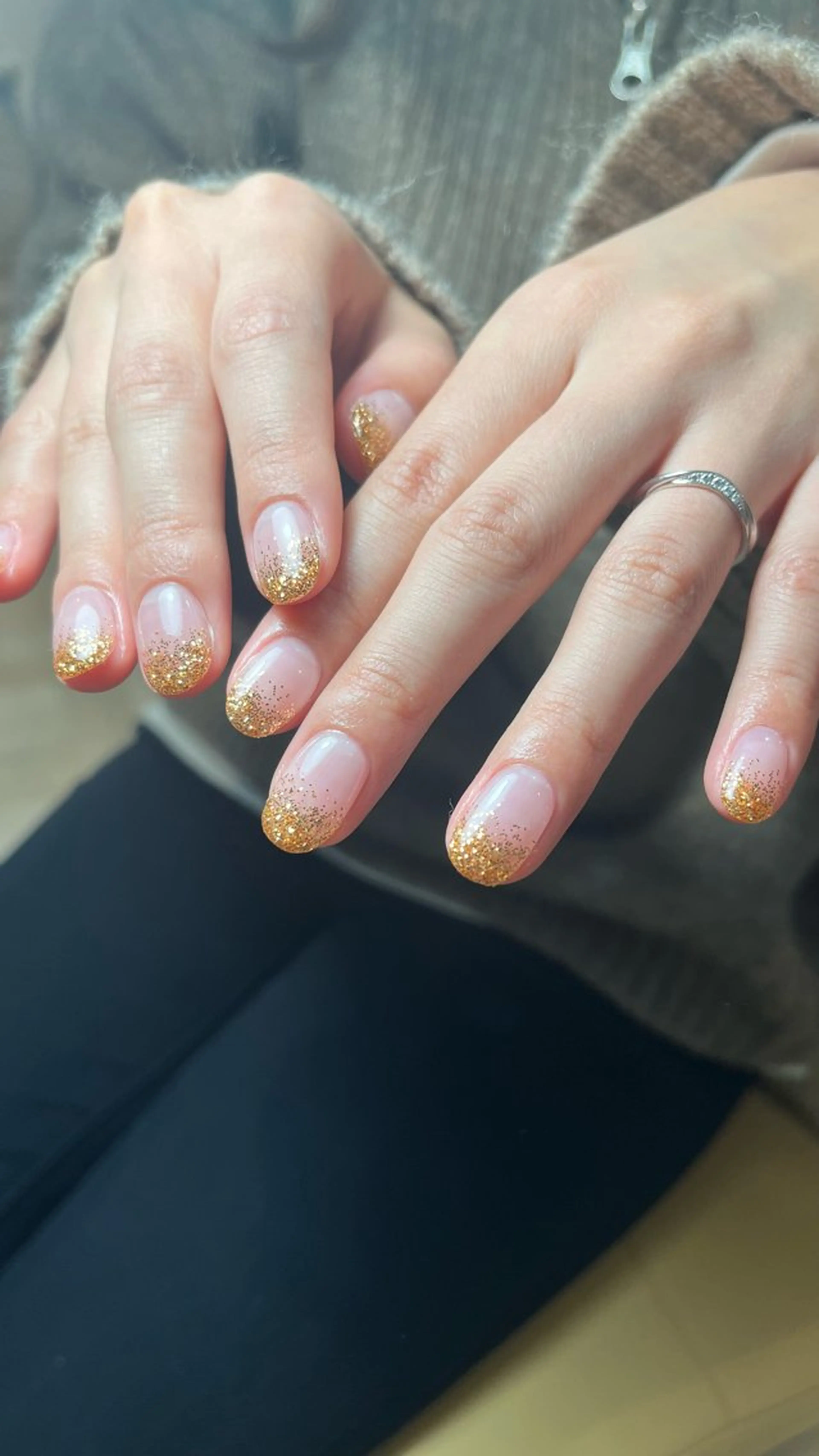 ネイル ゴールド グラデーション ラメ(グリッター) ラメグラデーション MARU NAIL mizukiのその他イメージ
