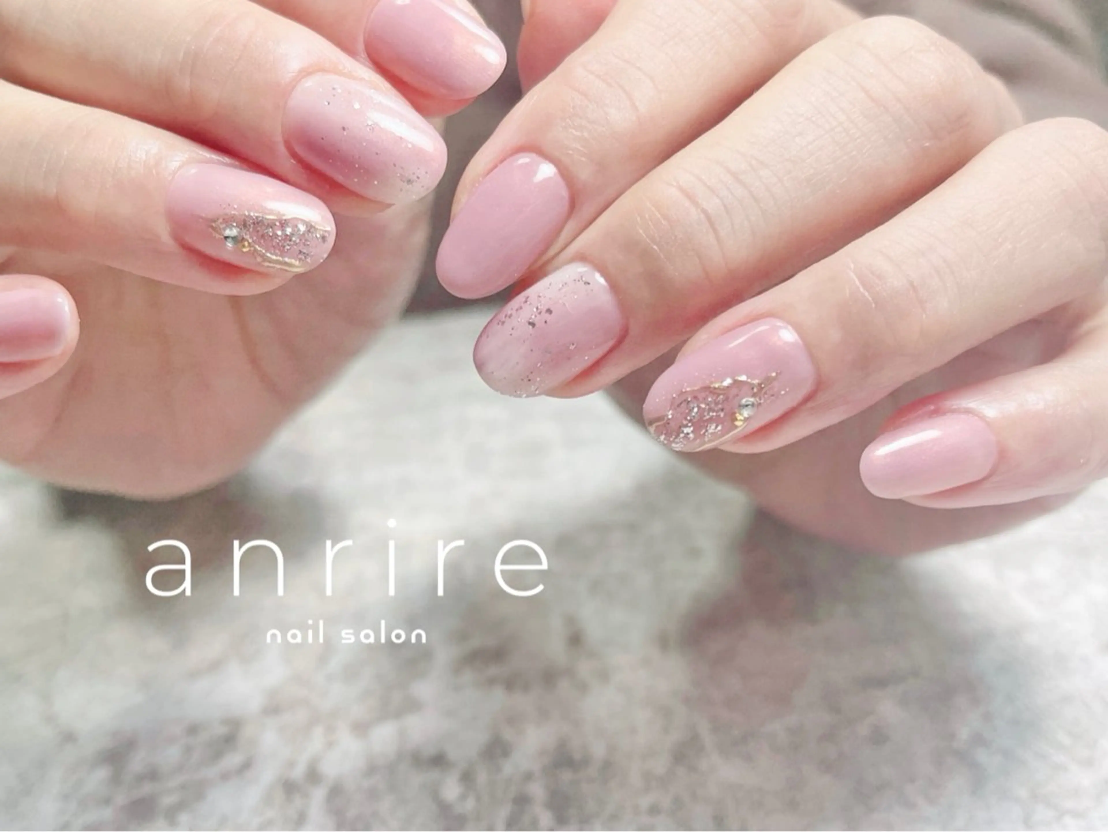 ネイル ジェルネイル キラキラネイル ラメ(グリッター) ミラーネイル ニュアンスネイル ハンドネイル nailsalon anrireのネイルデザイン