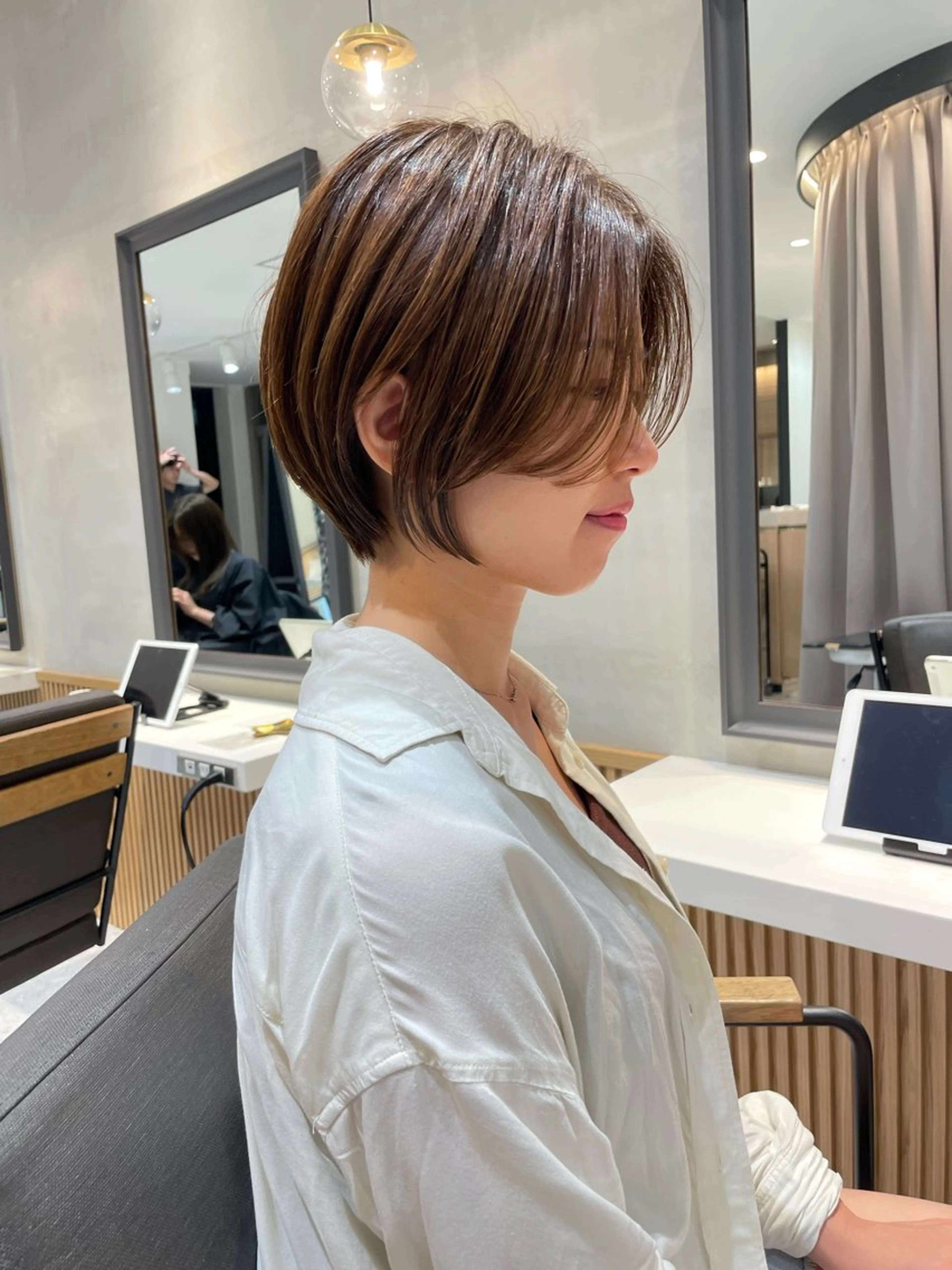 ショート ボブ ボブインナー 顔周りカット ショートヘア カット ヘアカラー トリートメント Aster 店長 れおん✂️のヘアスタイル