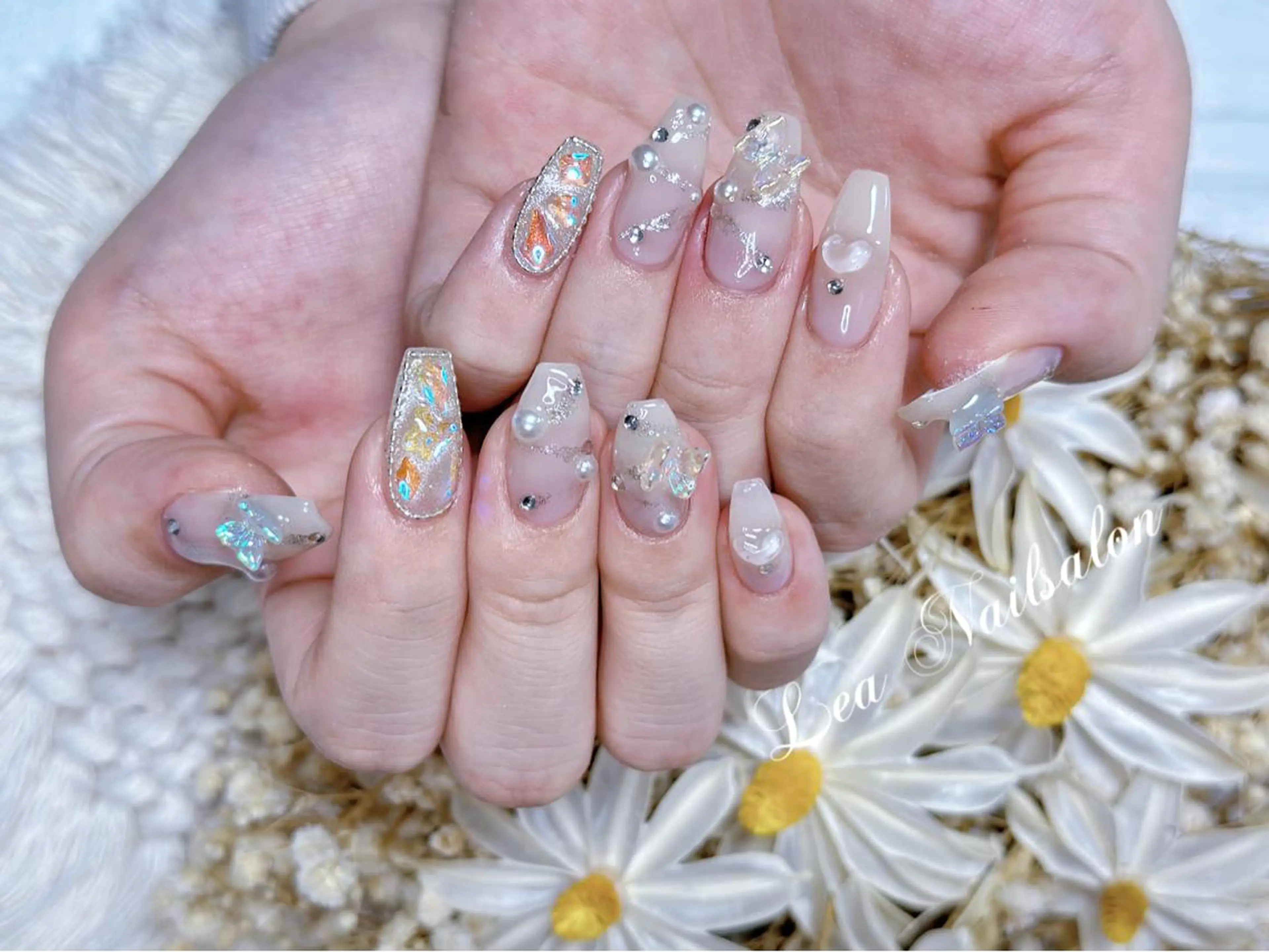 セミロング カラー ネイル Le’a NailSalonのネイルデザイン