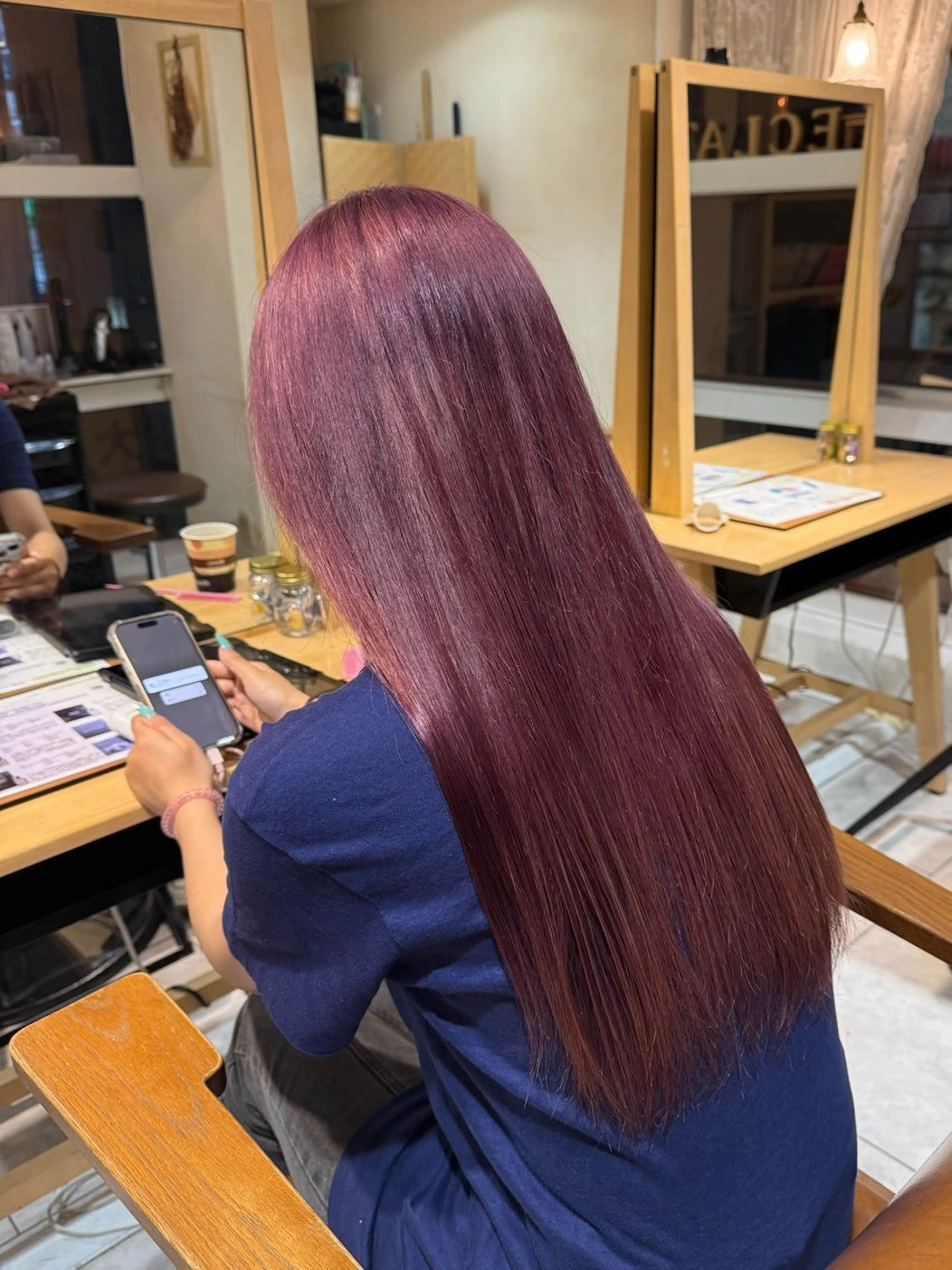 ミディアム カラー ラベンダーカラー ピンクカラー ピンクラベンダー 山口 ななみのヘアスタイル