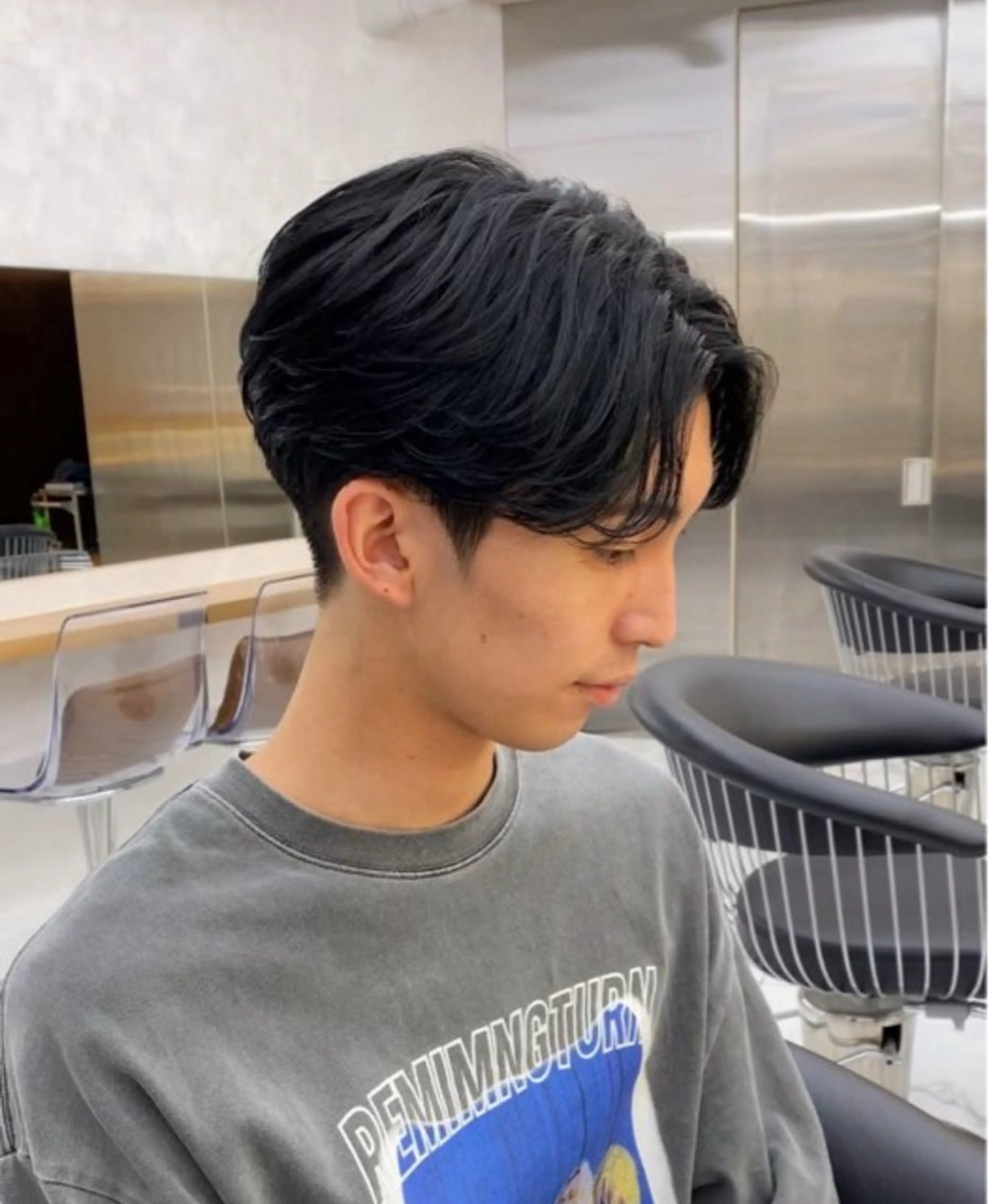 メンズ センターパート 白髪ぼかし/メッシュ ハイライト/ゆうとのヘアスタイル