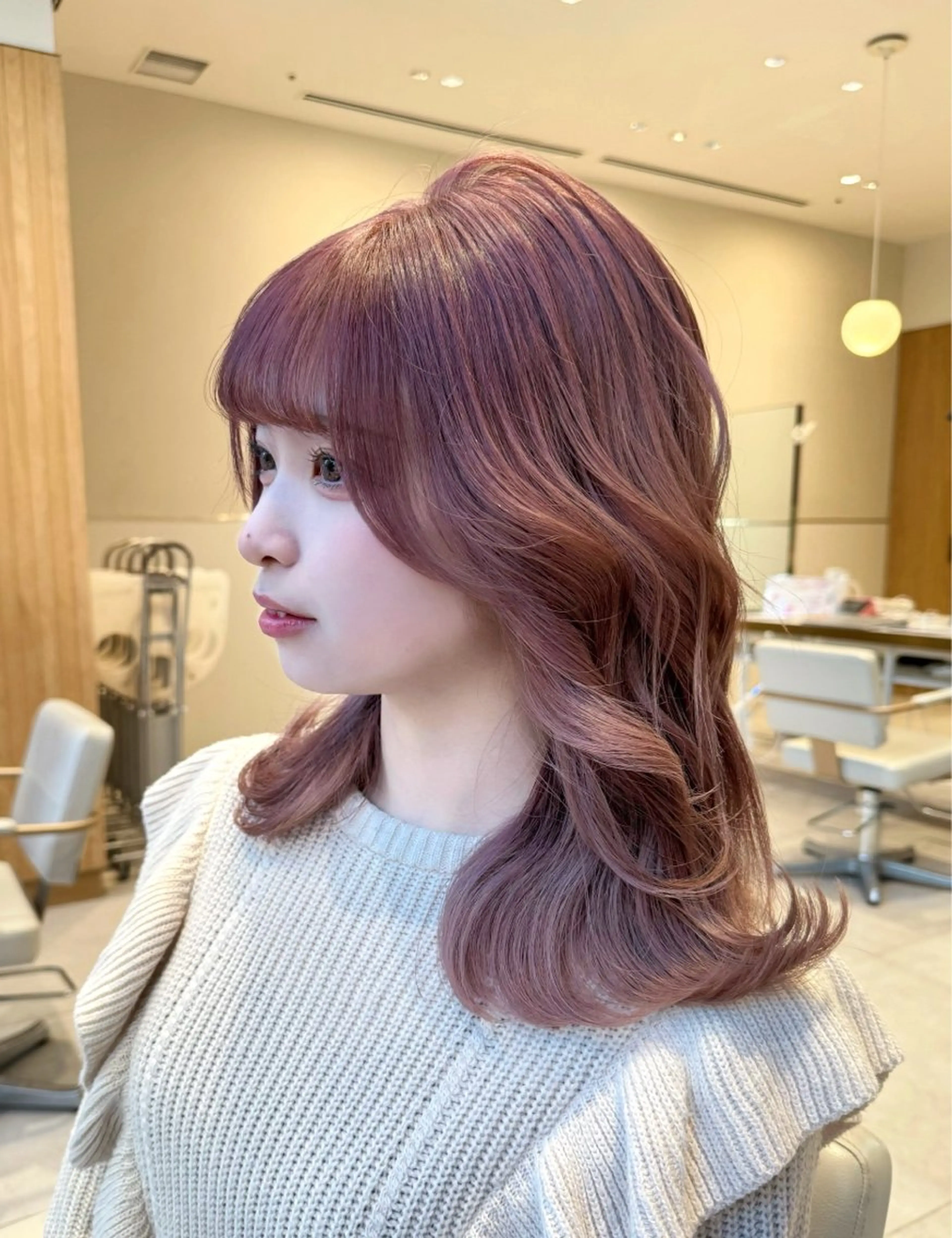 セミロング カラー カット ヘアカラー トリートメント ヘッドスパ ヘアセット 韓国ヘア/レイヤー/ 顔まわり/りょーとのヘアスタイル