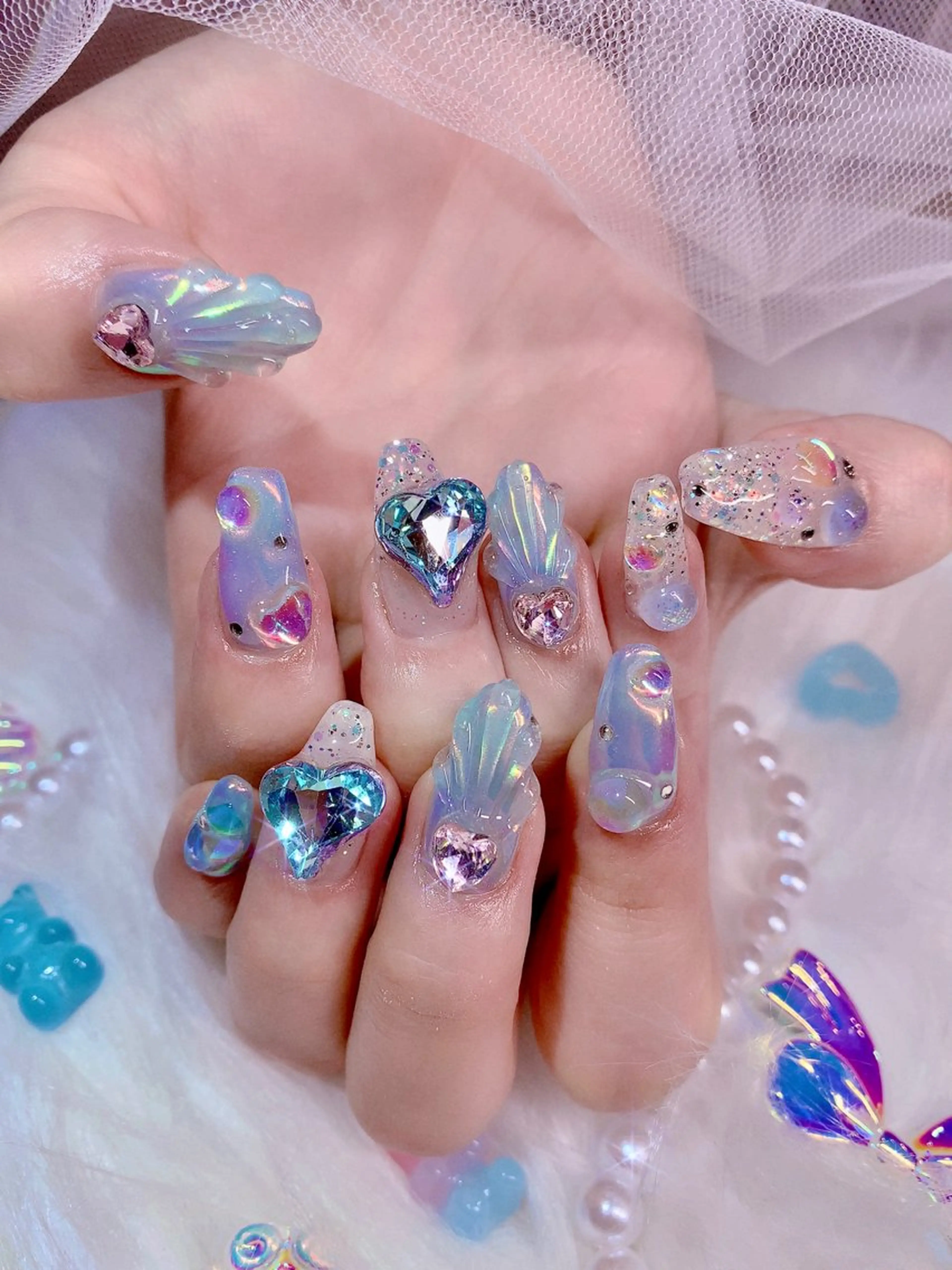 🌟【ハンド】持ち込みデザイン パーツ、柄あり《⭕️オフあり》(迷ったらこれがオススメ💗)の写真