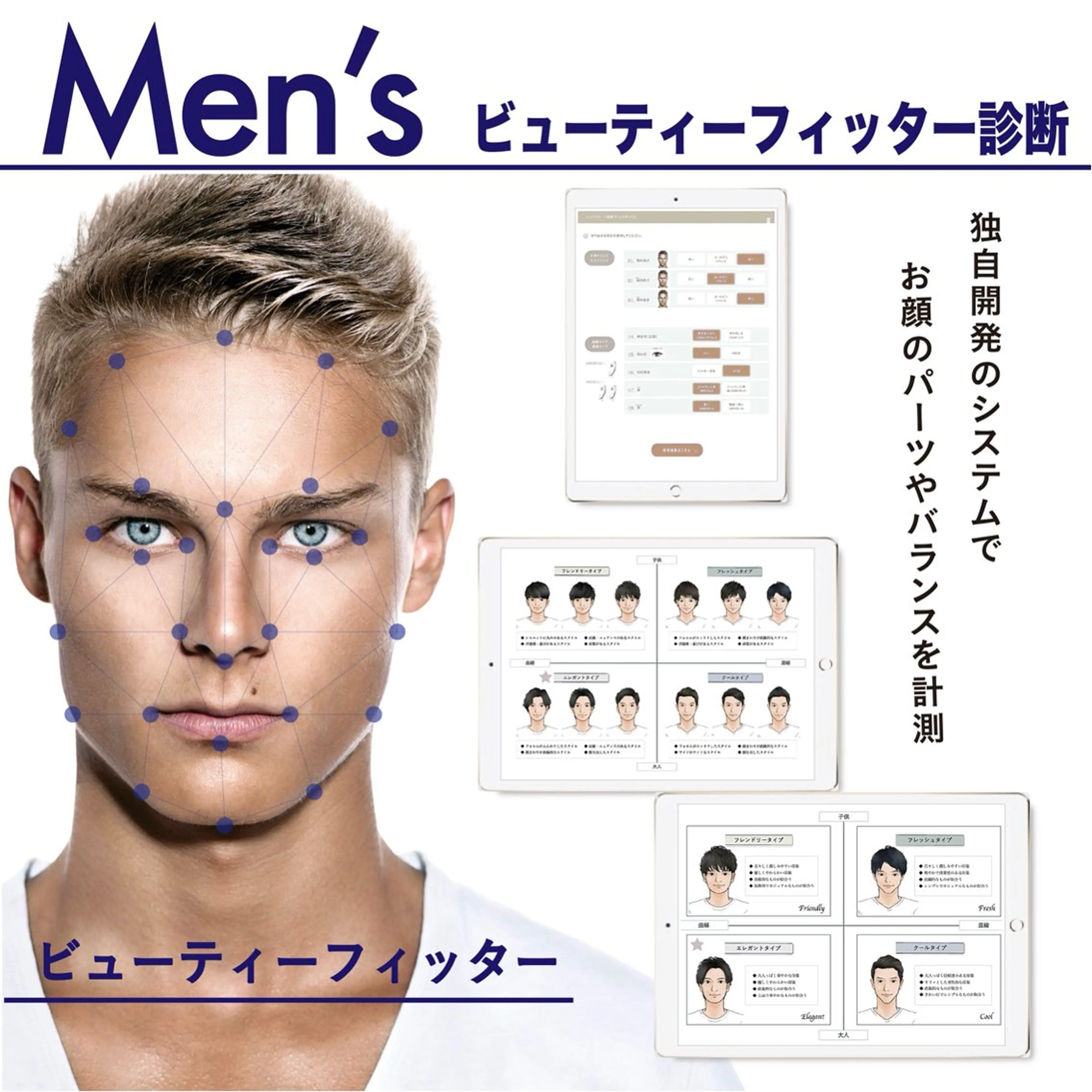 【メンズフェイスイメージ診断】顔に合わせた似合う髪型診断の写真