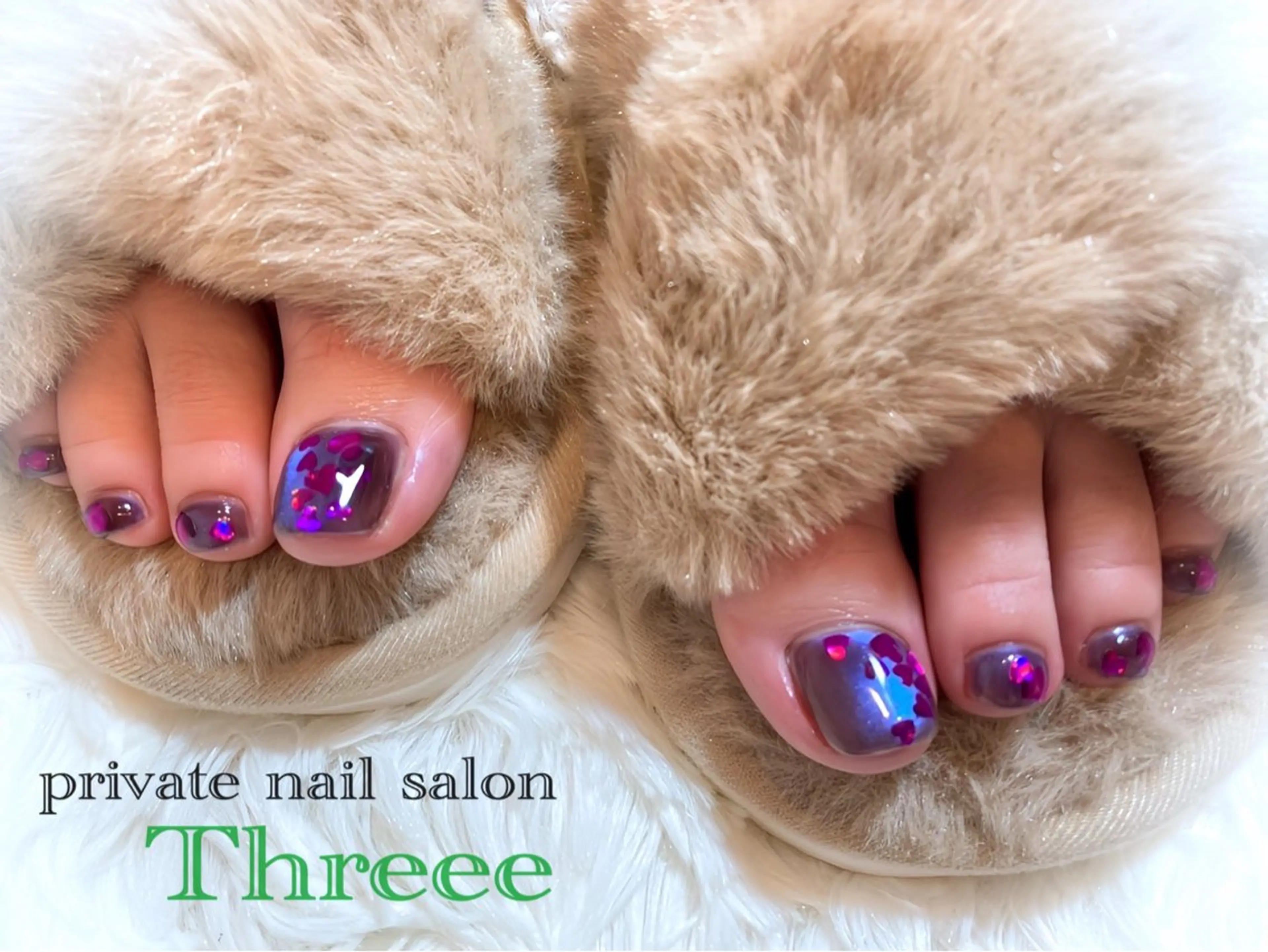 ネイル ハート フットネイル Nail salon - Threee　-のネイルデザイン