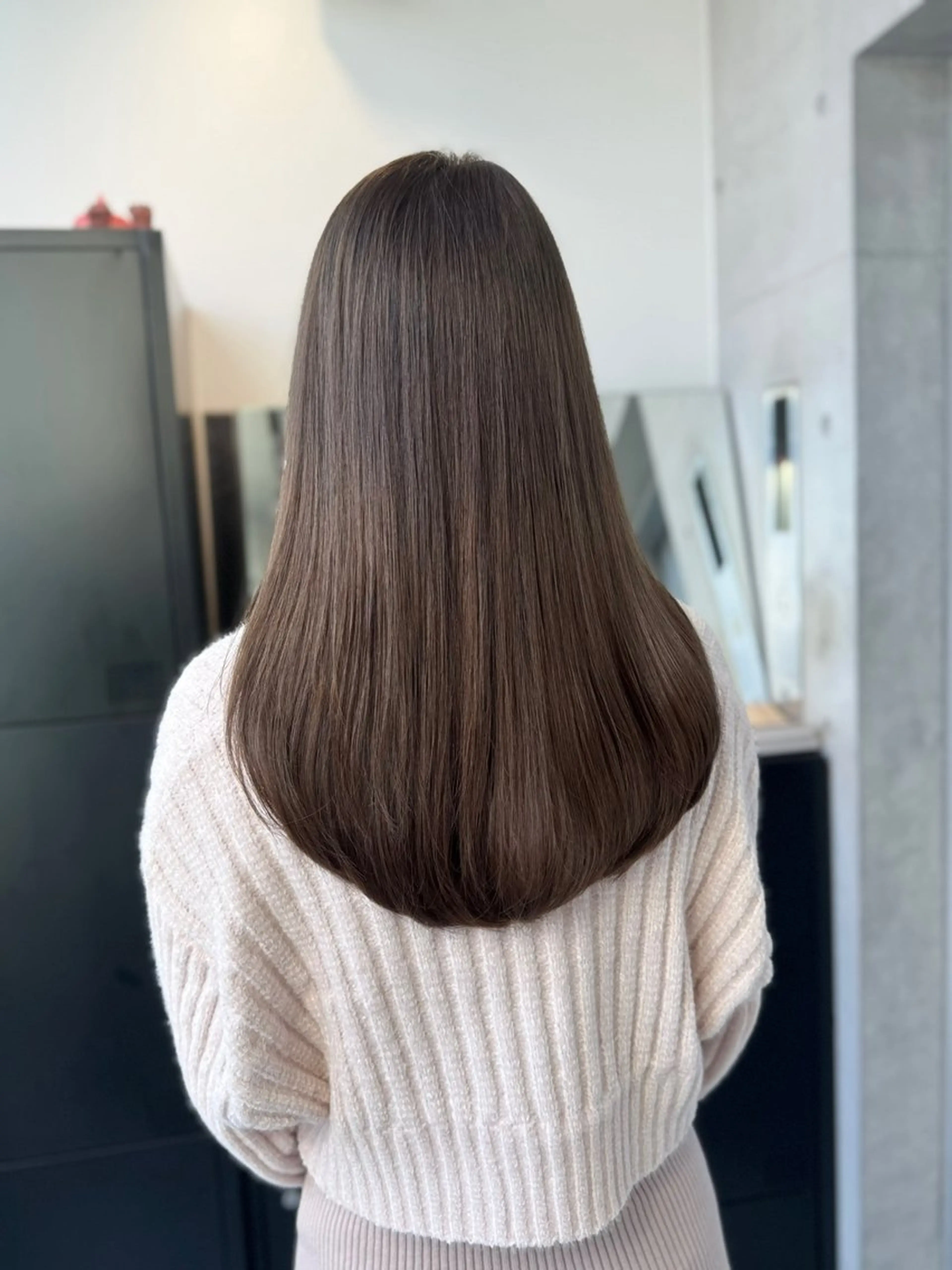 ミディアム カラー パーマ ヘアカラー トリートメント 透明感/オリーブ/ グレージュ/YUKAのヘアスタイル