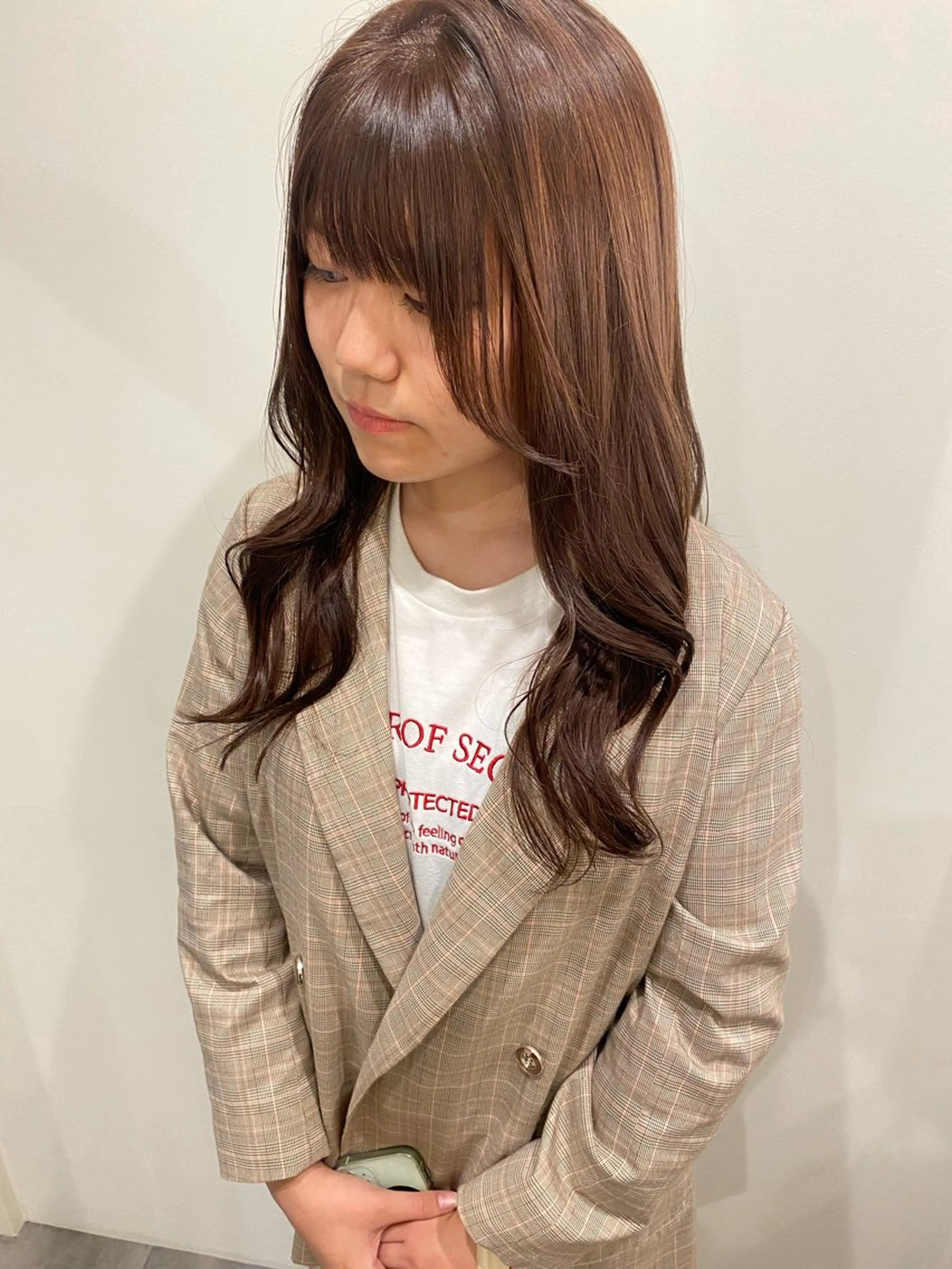 ミディアム カラー 小顔カット カット ヘアカラー トリートメント 🍑 モモカ🍑のヘアスタイル