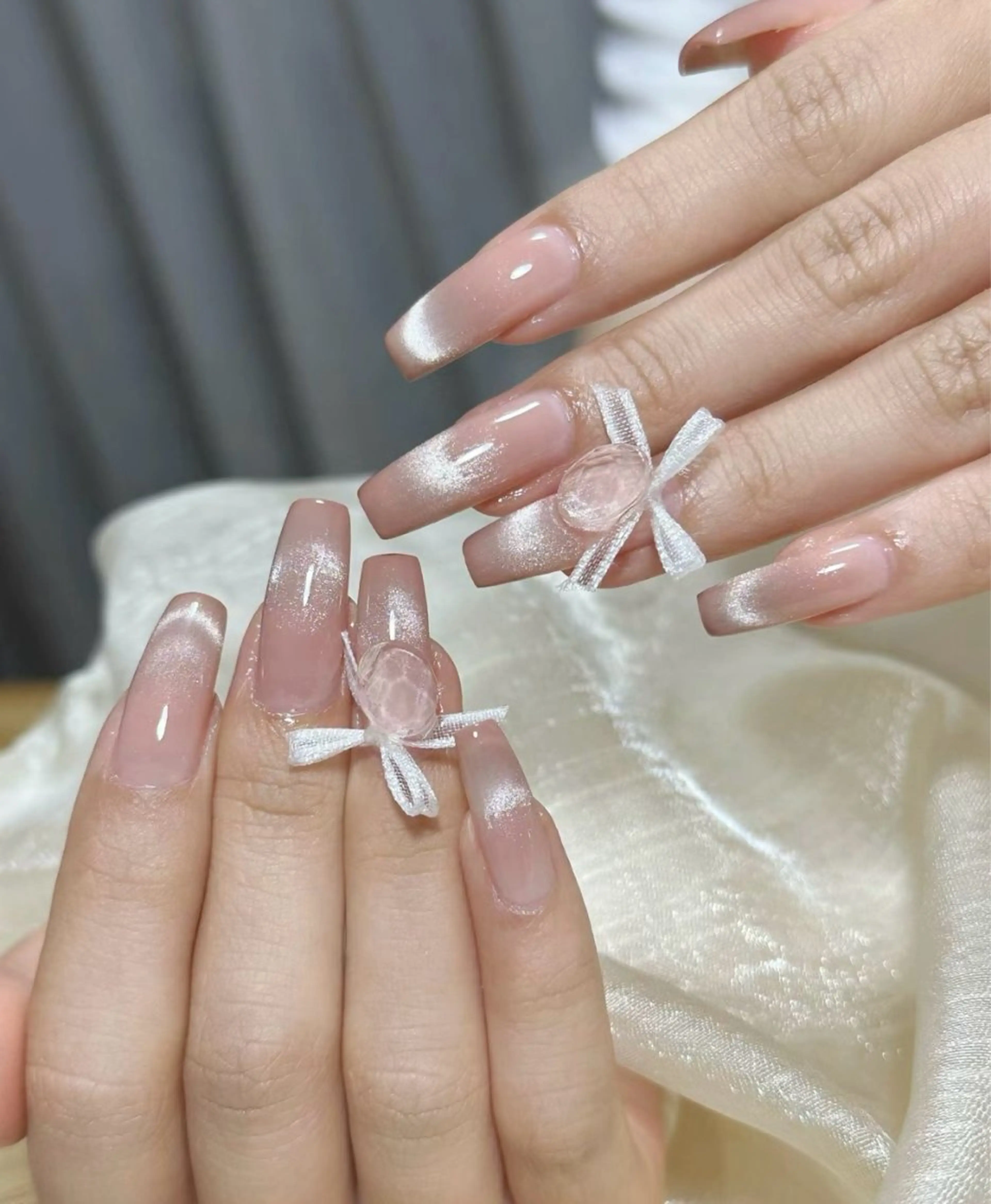 ⋆˙♡✨ワンホンマグネットフレンチネイルの写真